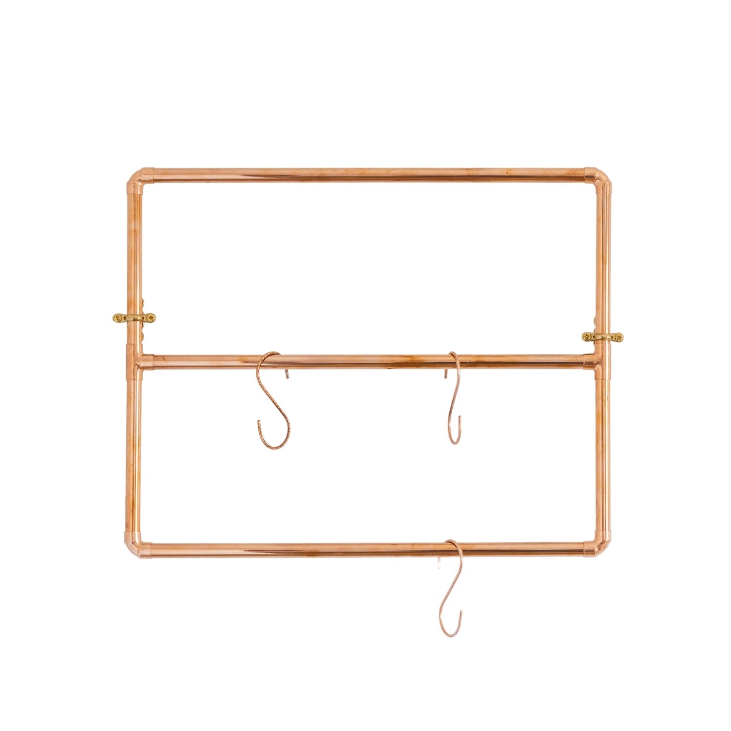 Anatoliacraft Neutrals Handcrafted Copper Wall Rack With Hooks – Stylish Hanging Organizer For Kitchen & Home In Brown
