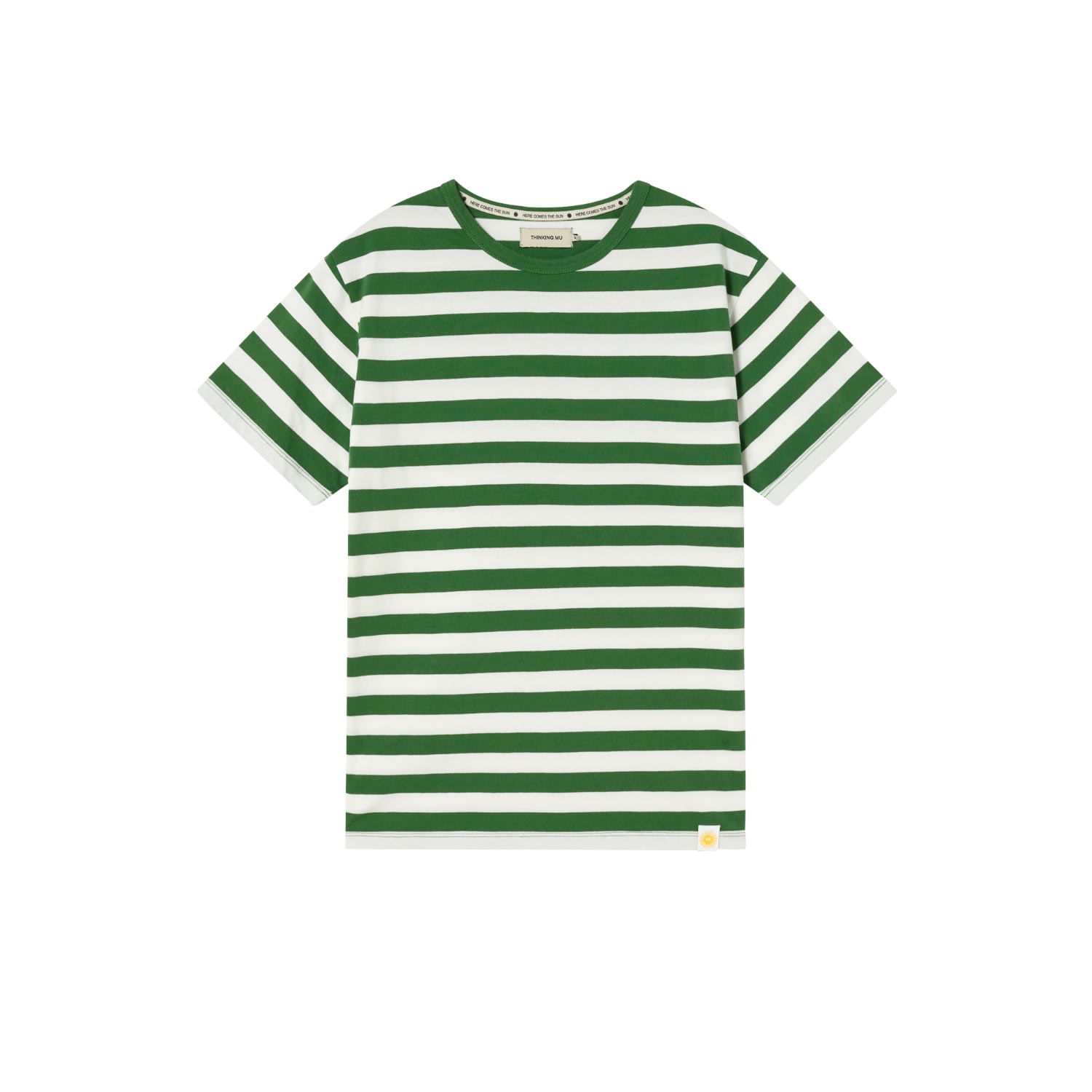 Thinking Mu Men's Green Stripes T-shirt