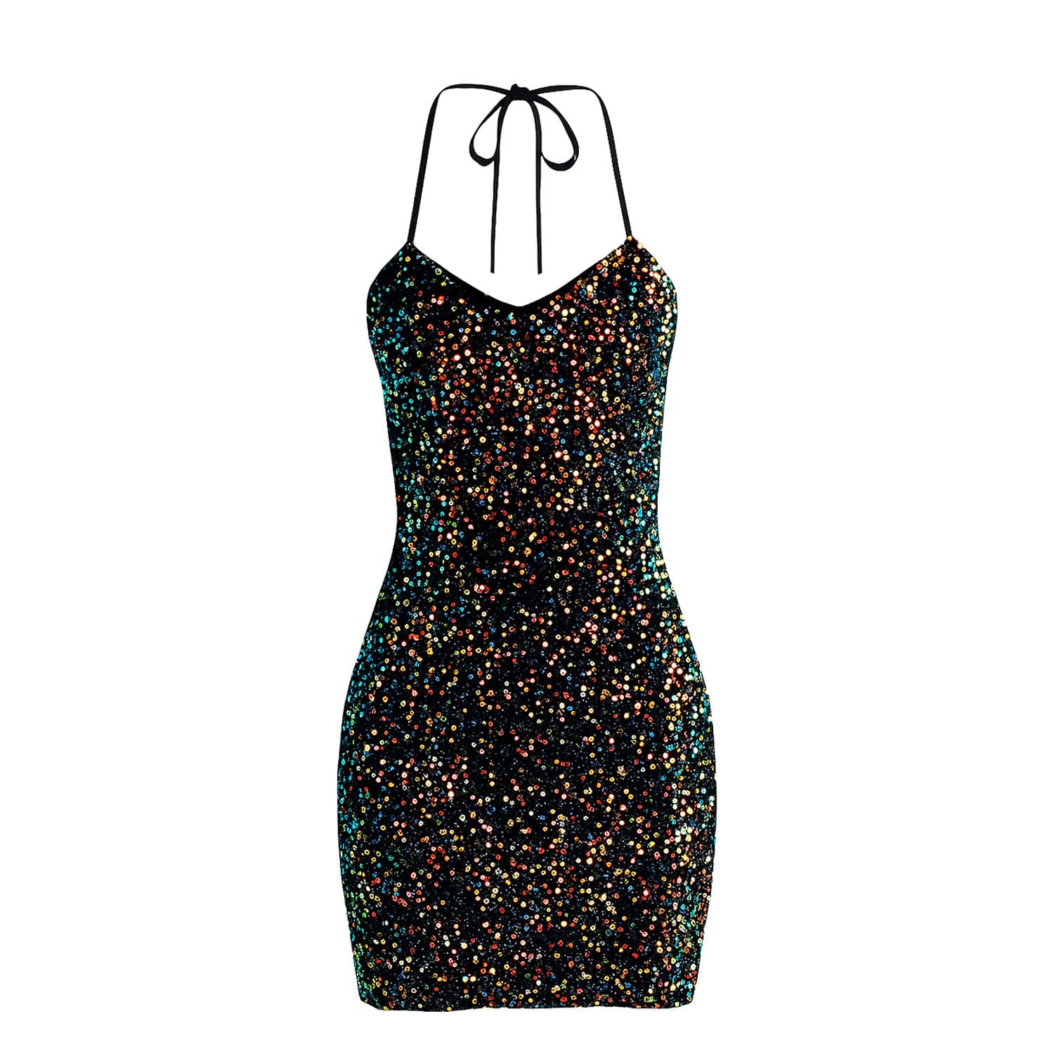 By Noa Rawitz Sequined Mini Dress - Gold/green