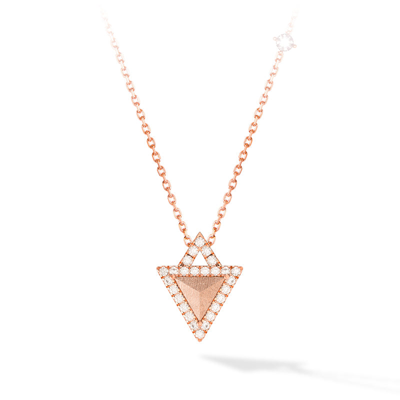 Women’s Triangle Meteorite Sterling Silver Necklace - Rose Gold Awnl
