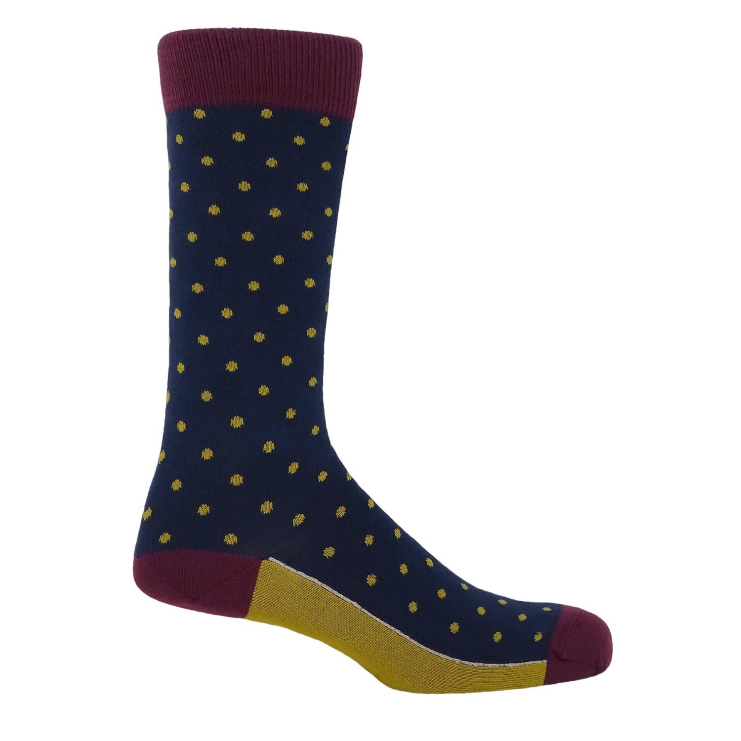 Peper Harow - Made In England Denim Pin Polka Men's Socks