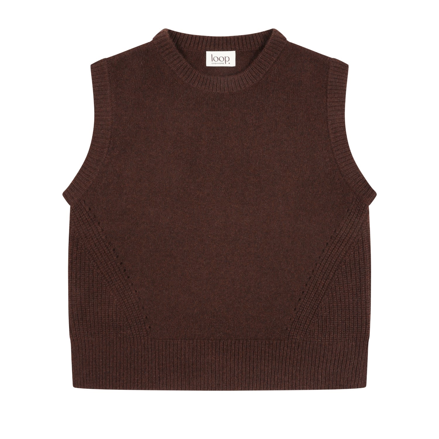 Loop Cashmere Women's Ribbed Detail Lofty Cashmere Tank In Americano Brown In Brown