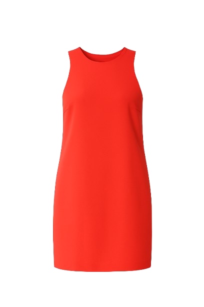 Conquista Women's Sleeveless Shift Dress In Stretch Polyester-elastane – Fiery Red In Red