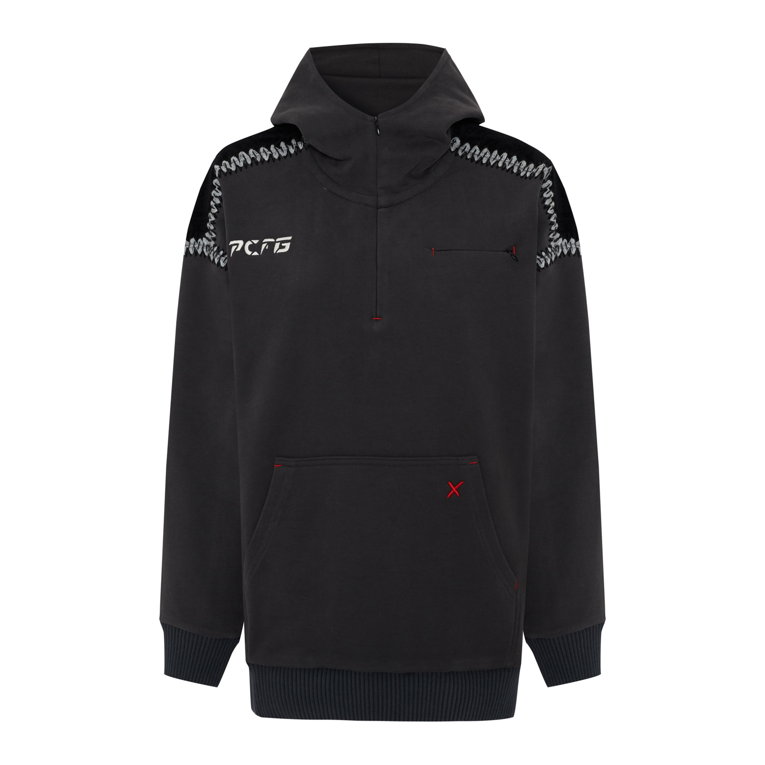 Pcfg Cotton Zipper Hoodie In Black