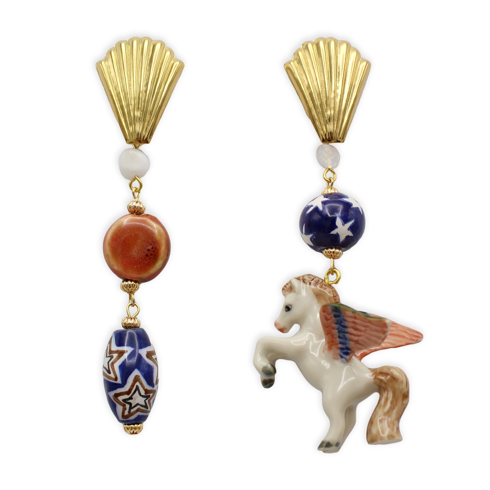 Midnight Foxes Studio Women's Pegasus Gold Earrings