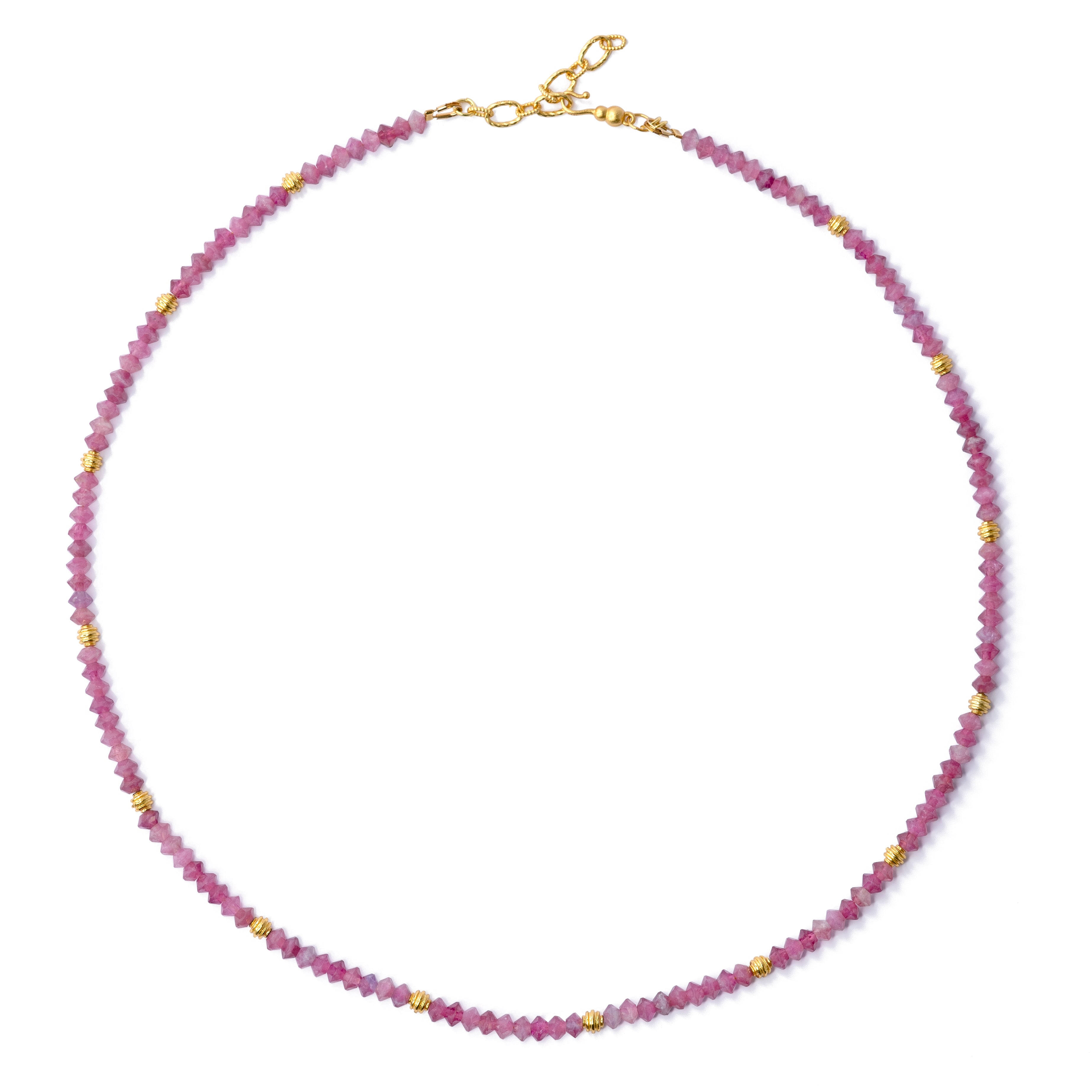 Bombyx House Women's Gold / Pink Pink Tourmaline Necklace In Purple