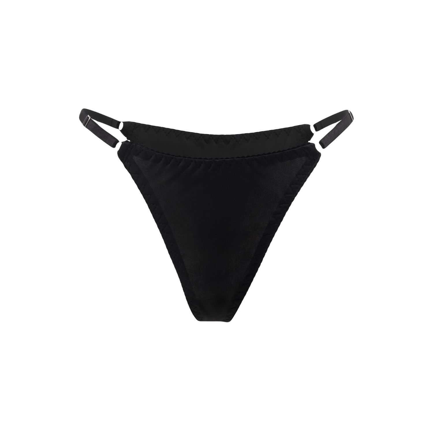 Darily Underwear Women's Microfiber Adjustable String Panties Black