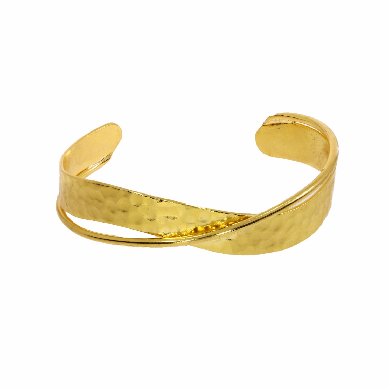 Women’s Evenness Hammered Gold Bangle Ottoman Hands