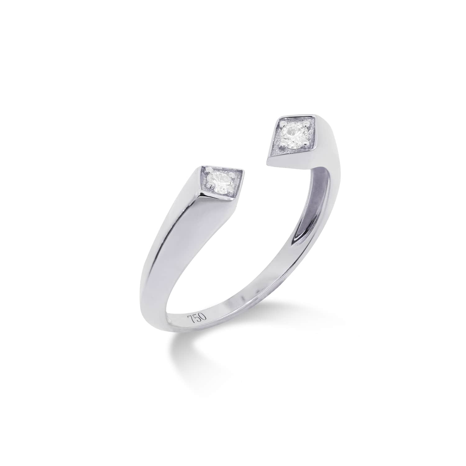 Women’s Silver Rockstar Synth Ring In Solid White Gold And Diamonds Simone Jewels