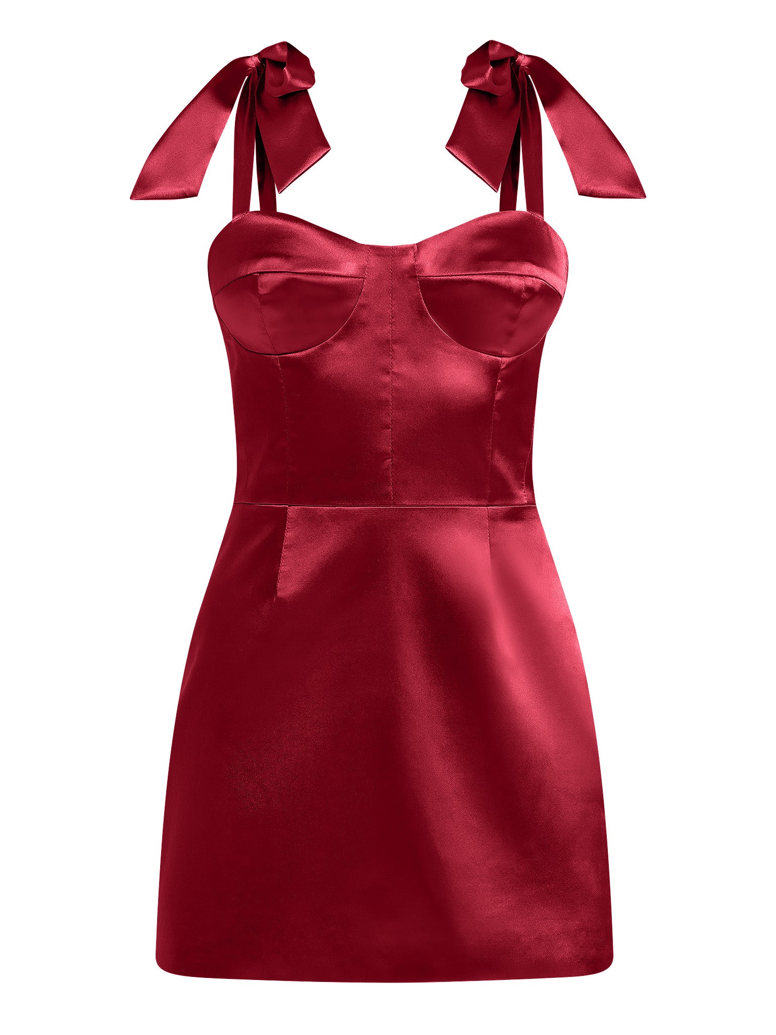 Women’s Sweetheart Melody Satin Mini Dress - Red Medium Tia Dorraine