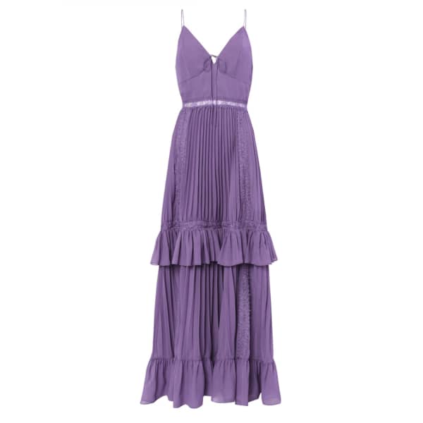 TRUE DECADENCE Dusty Purple Pleated Maxi Dress