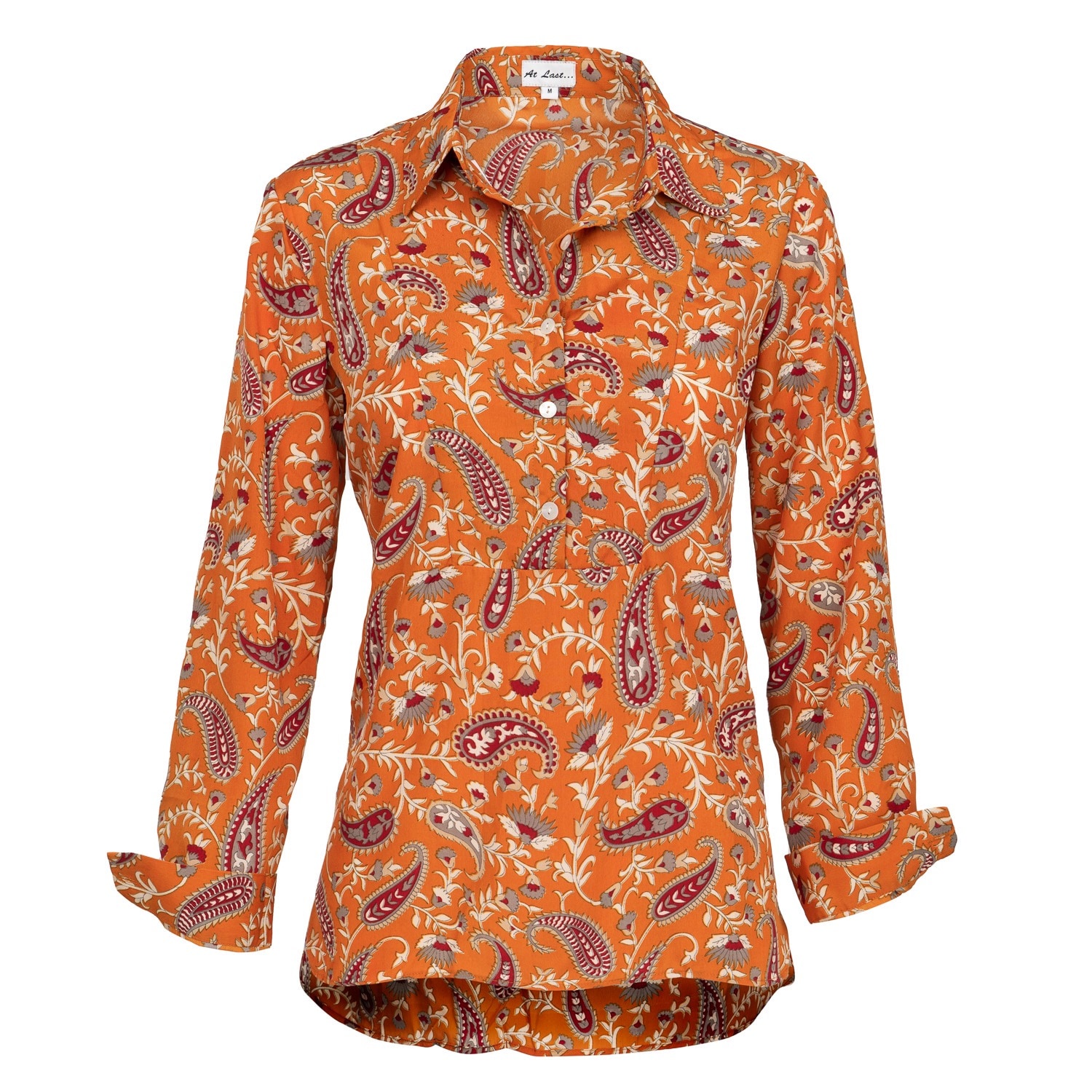 At Last... Women's Orange Soho Shirt Ochre Paisley In Orange