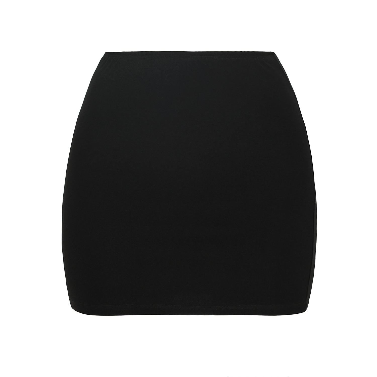 Lia Aram Women's Black Sleek Elastic Mini Skirt In Black