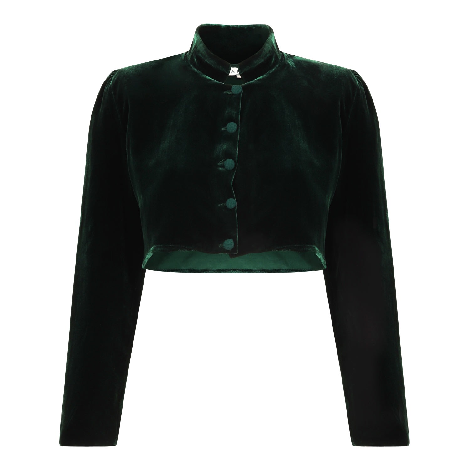 Women’s Green Janaan Cropped Silk Velvet Jacket Medium Nabila