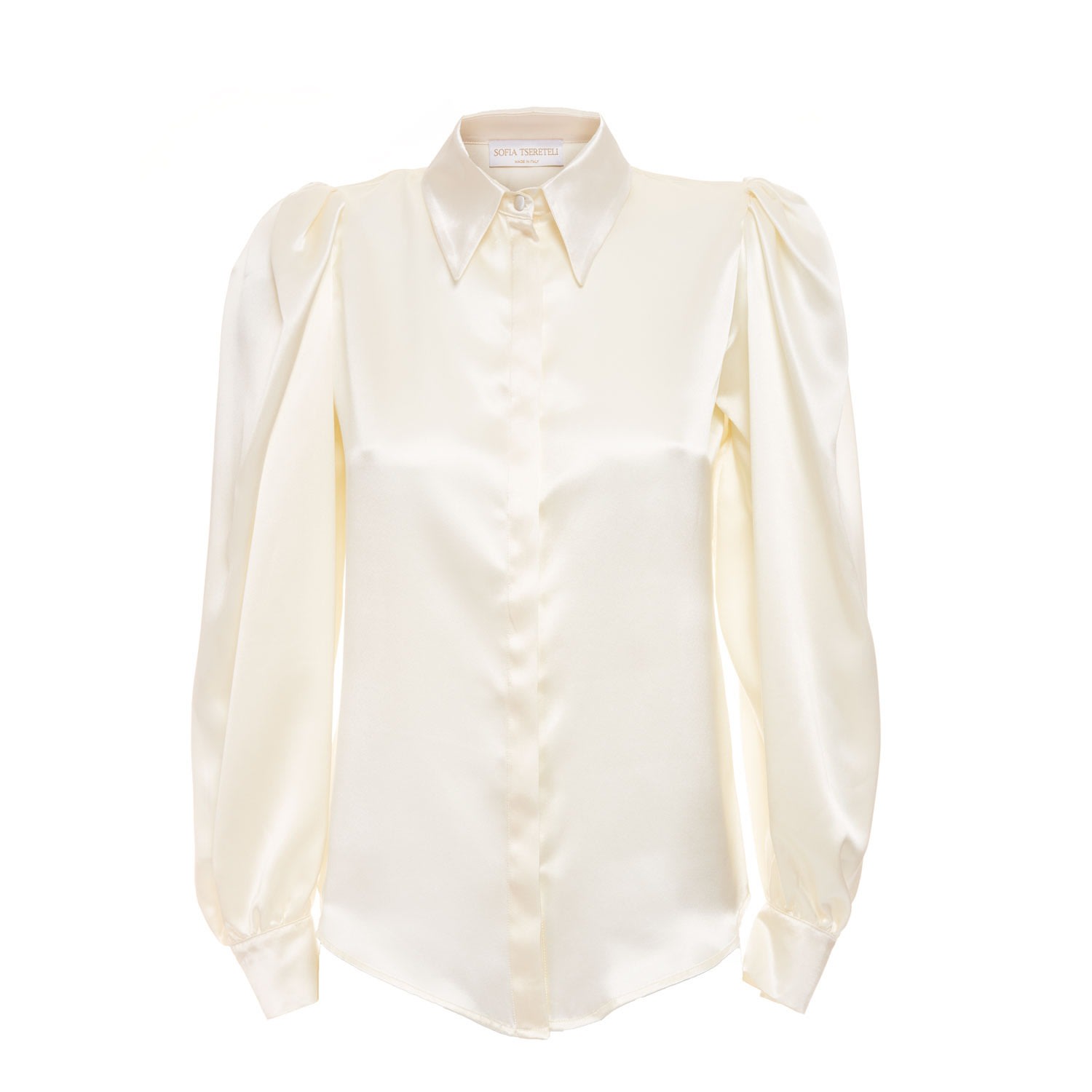 Women’s Cream White Silk Blouse Xxs Sofia Tsereteli