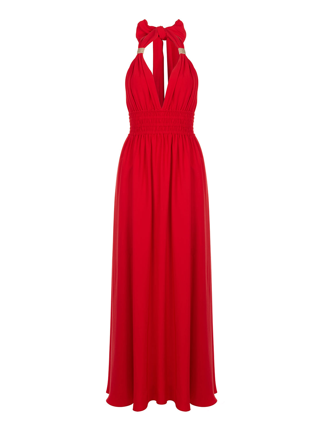 Nocturne Women's Red V-neck Halter Dress