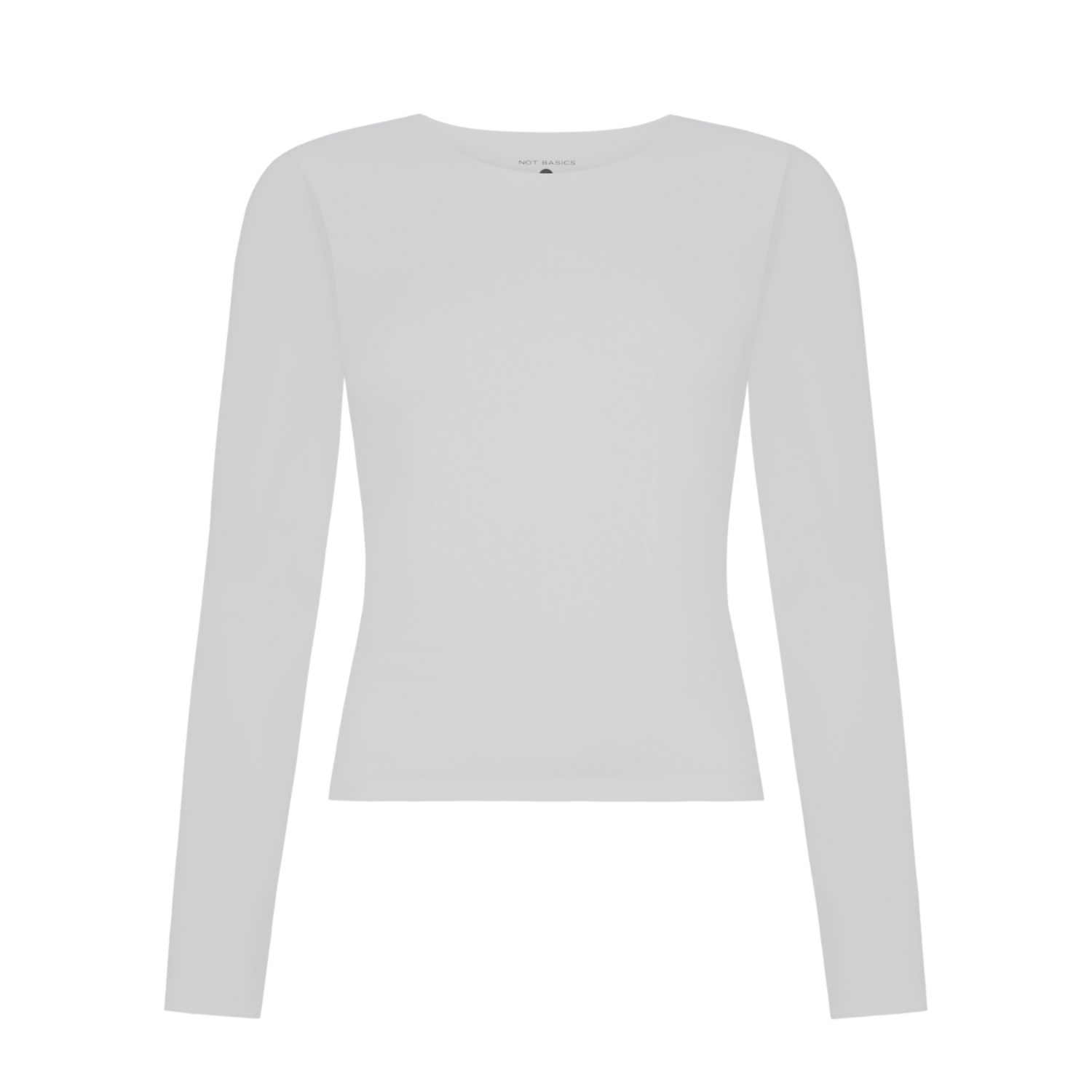 Not Basics Women's Organic Cotton Crew Long Sleeve T-shirt, Light Grey Marl In Grey