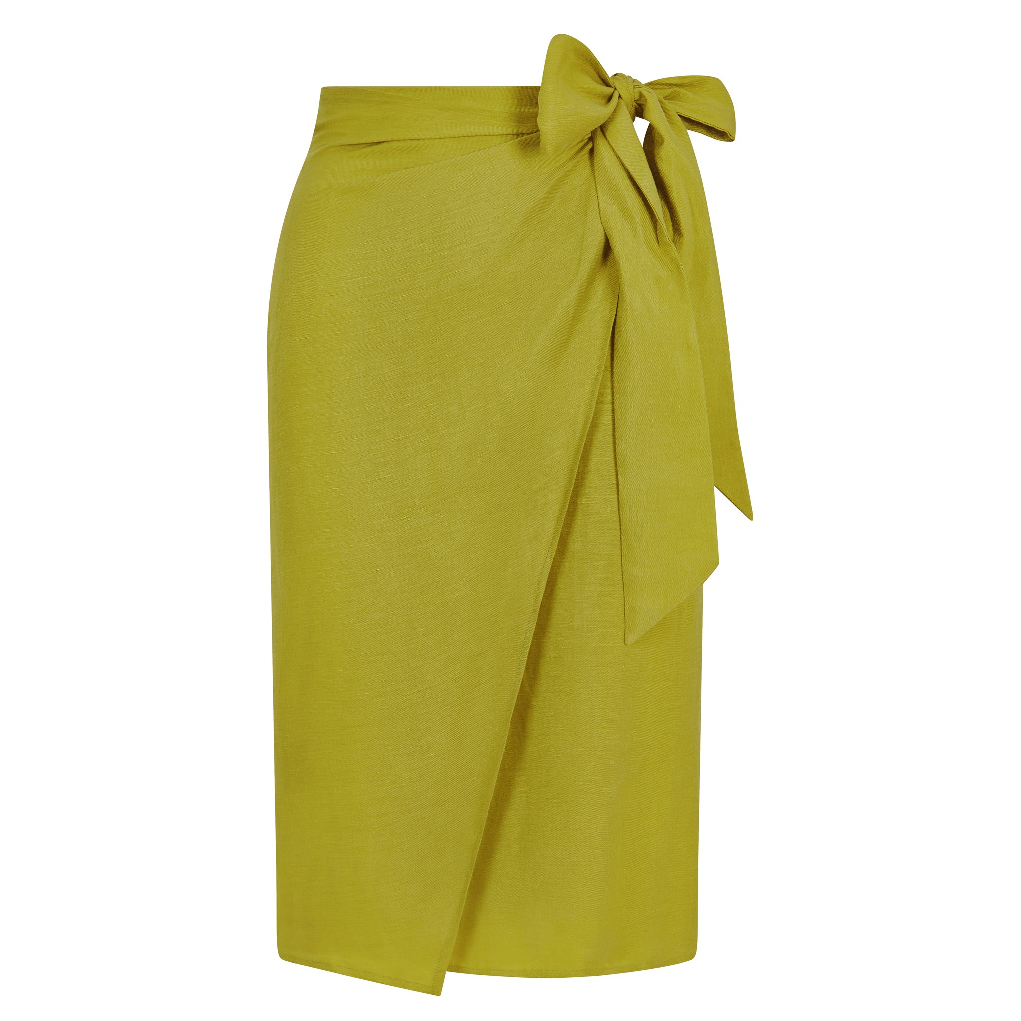 Shop Femponiq Women's Linen & Cupro-blend Bow Tie Wrap Skirt In Green