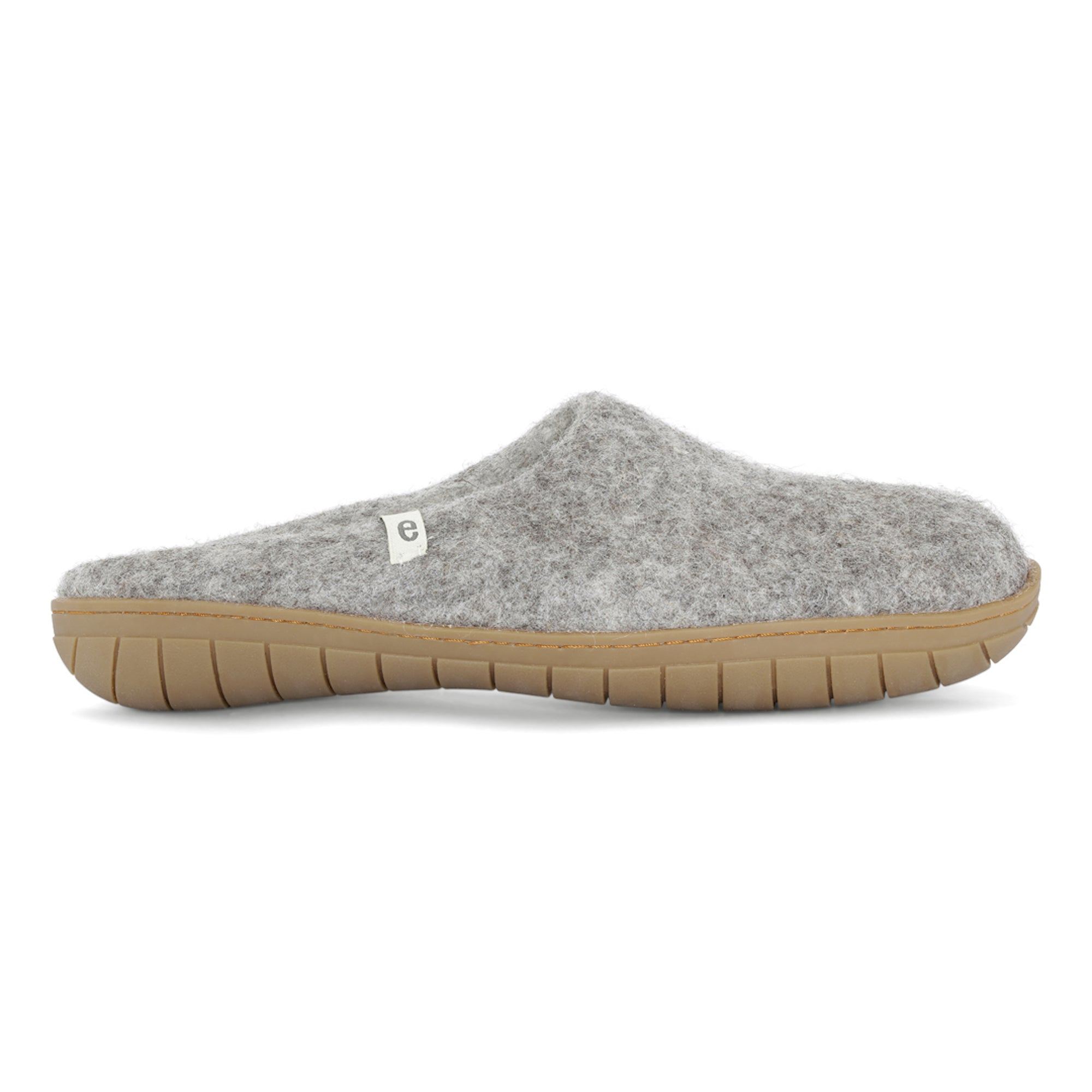 Egos Copenhagen Women's Natural Grey Rubber Sole Slipper In Gray