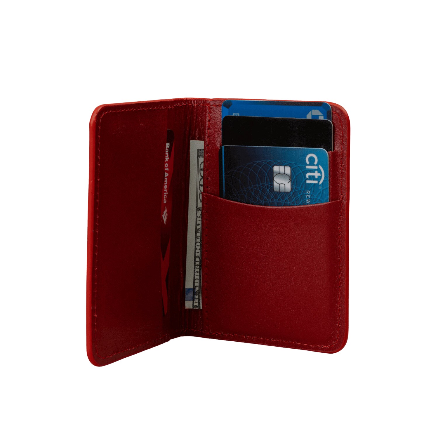 Leathere Women's Premium Leather Wallet - Red - Fresno