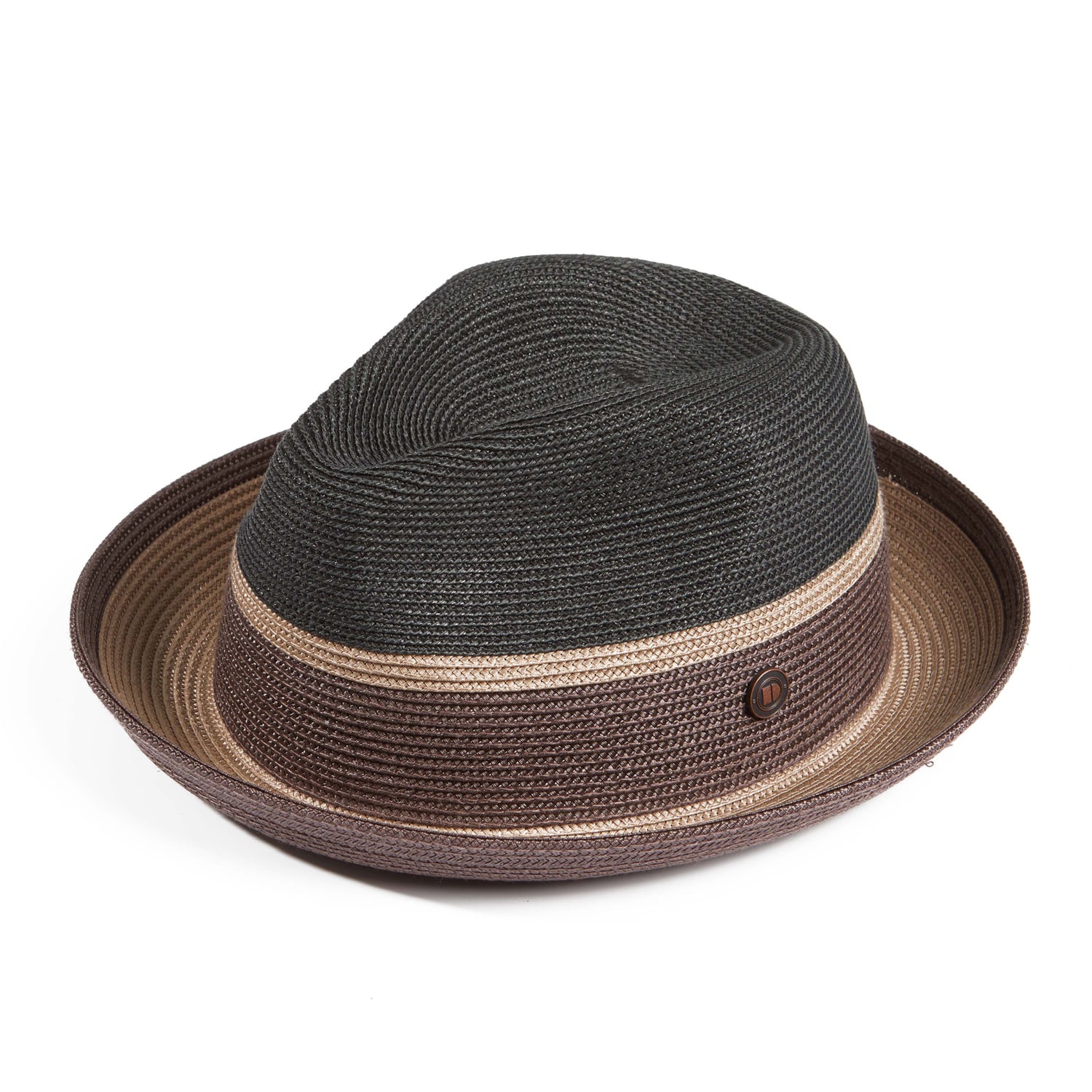 Dasmarca Hats Dasmarca Verona Black And Brown Summer Two Tone Straw Lightweight Fedora Hat For Men And Women In Black