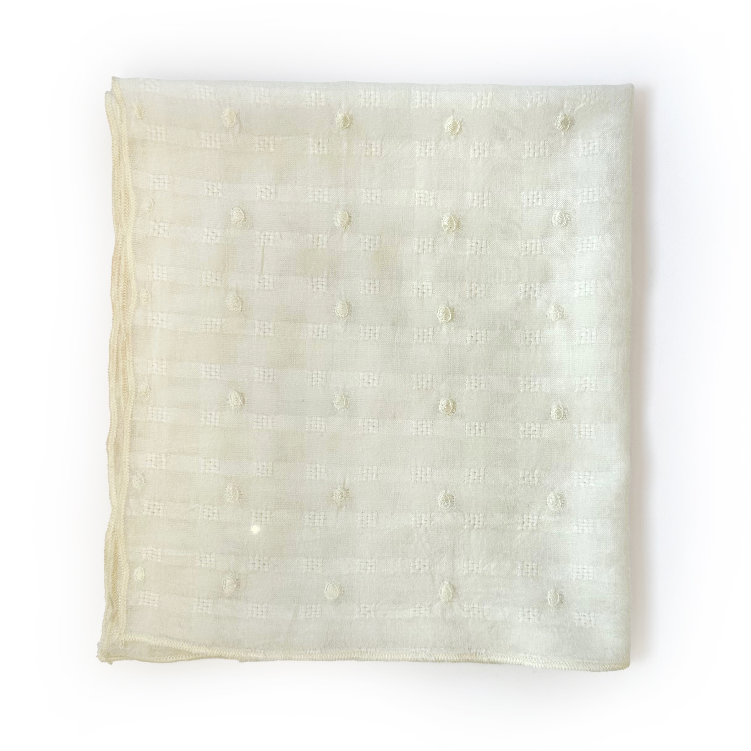 At Home With Ray Women's Dobby Dots Bandana In Cotton White