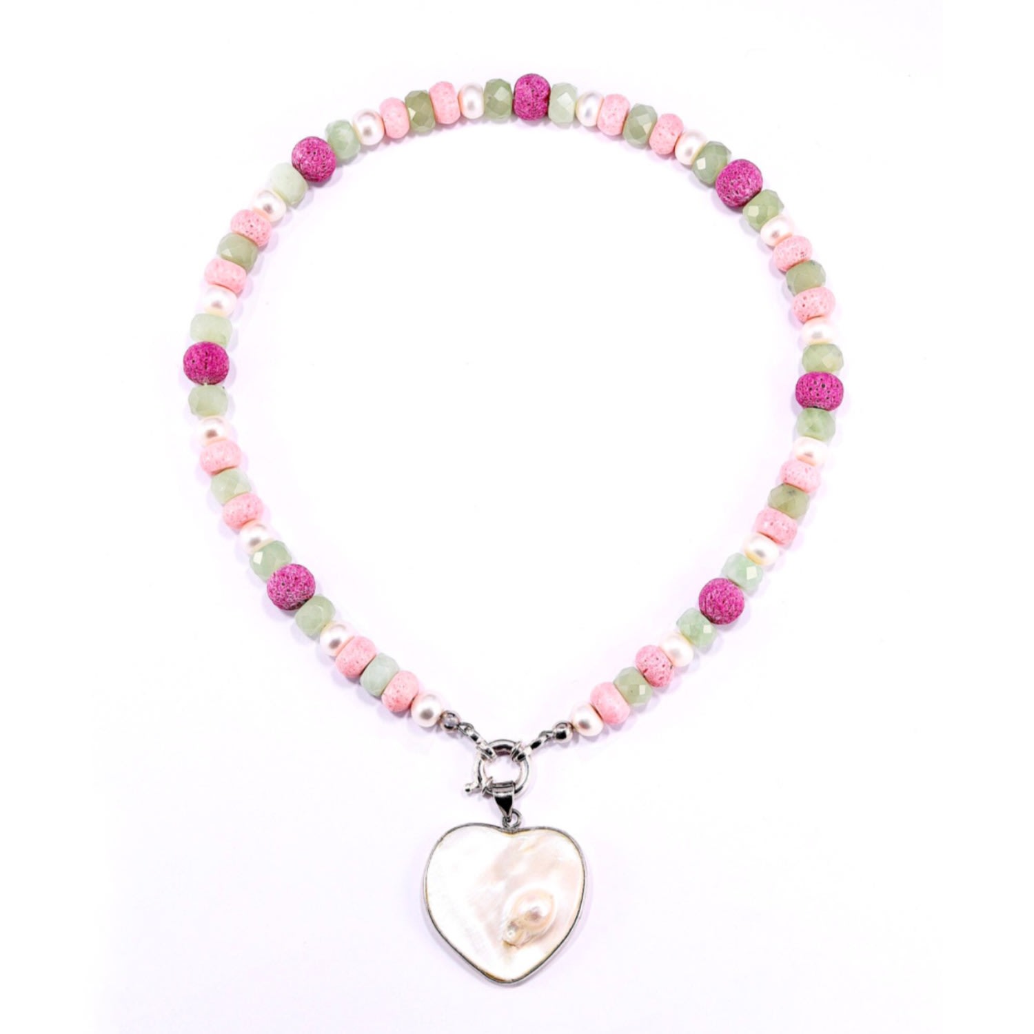 Mineralgems ✩ Studio Women's White / Pink / Purple Candy Necklace With Coral And Jade