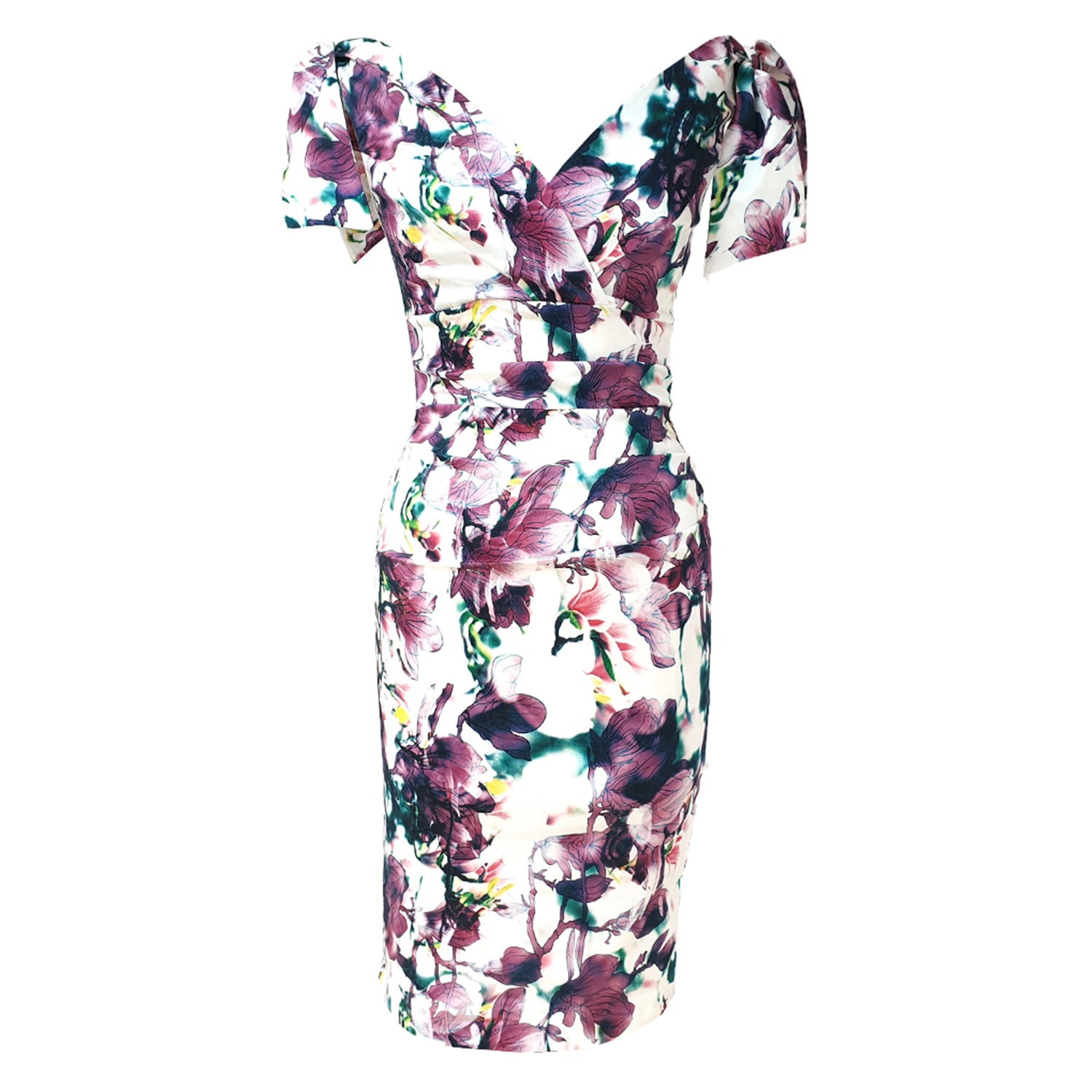 Mellaris Women's Green / Pink / Purple Kimi Floral Print Cotton Dress In Multi