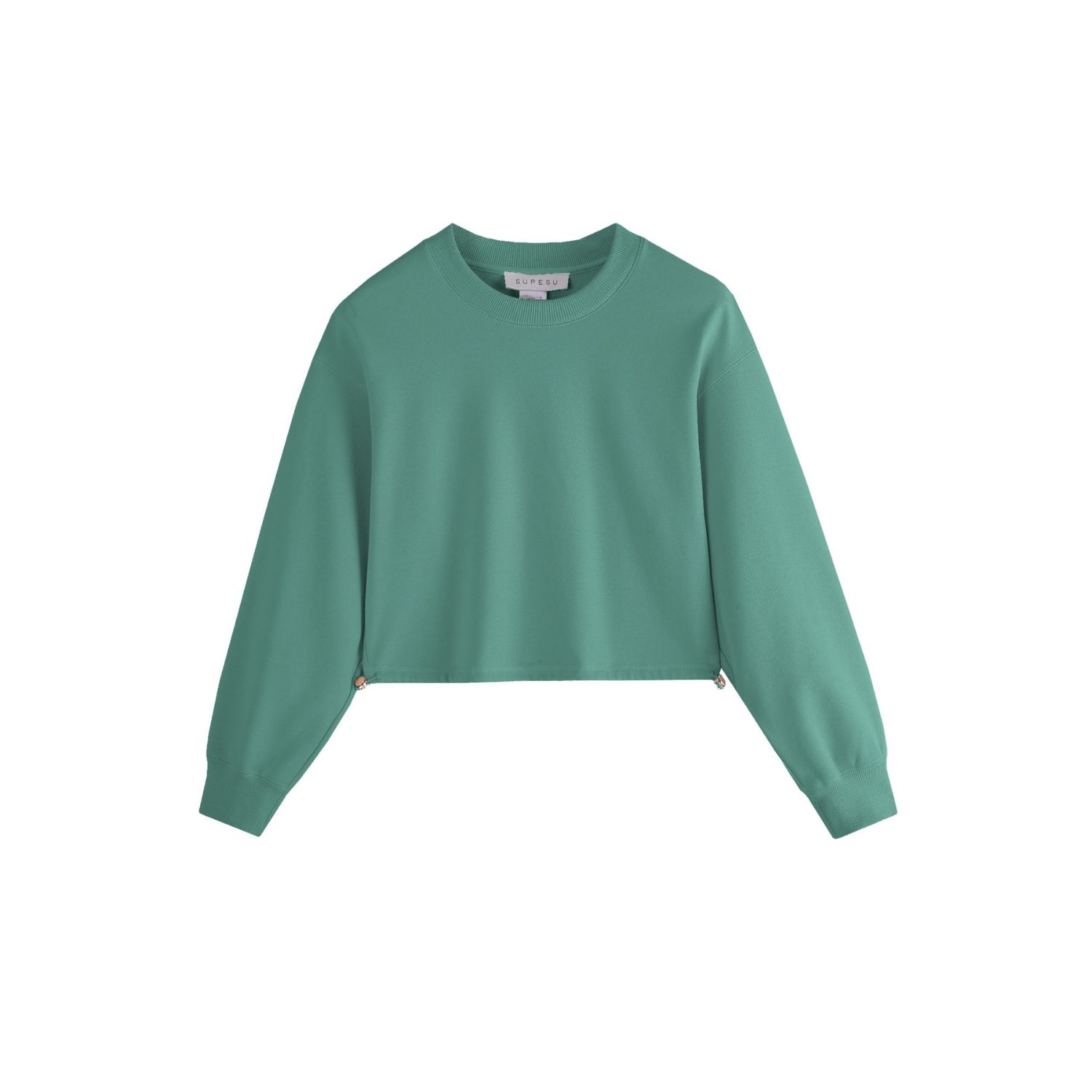 Supesu Women's Cubby Sweater, Cropped - Aqua Green In Green
