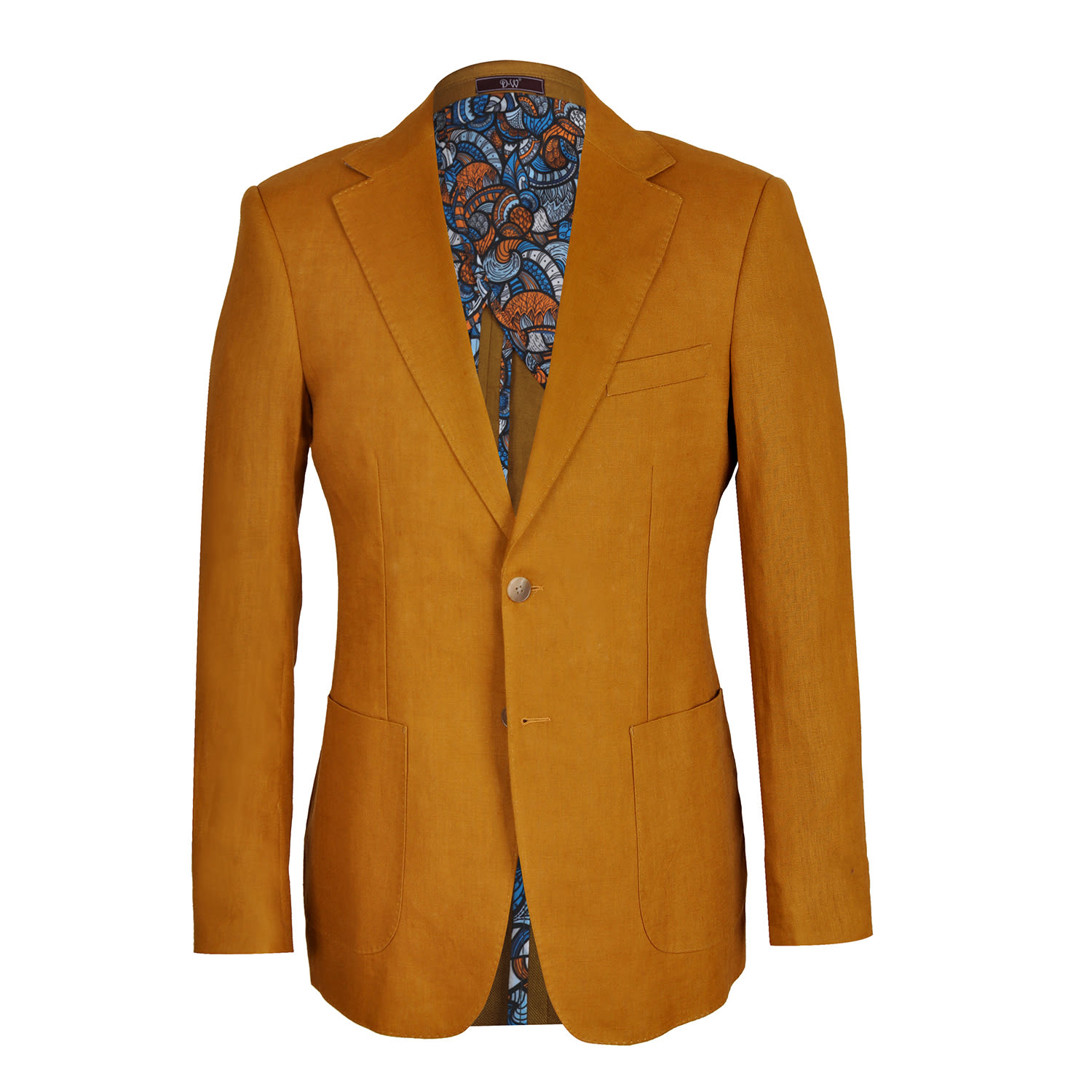David Wej Men's Yellow Hugo Linen Single Breasted Blazer - Mustard In Yellow