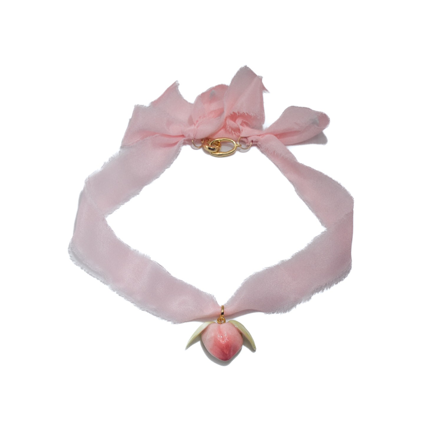 H2 Studio Women's Pink / Purple Peach It Double Sided Pink Silk Necklace