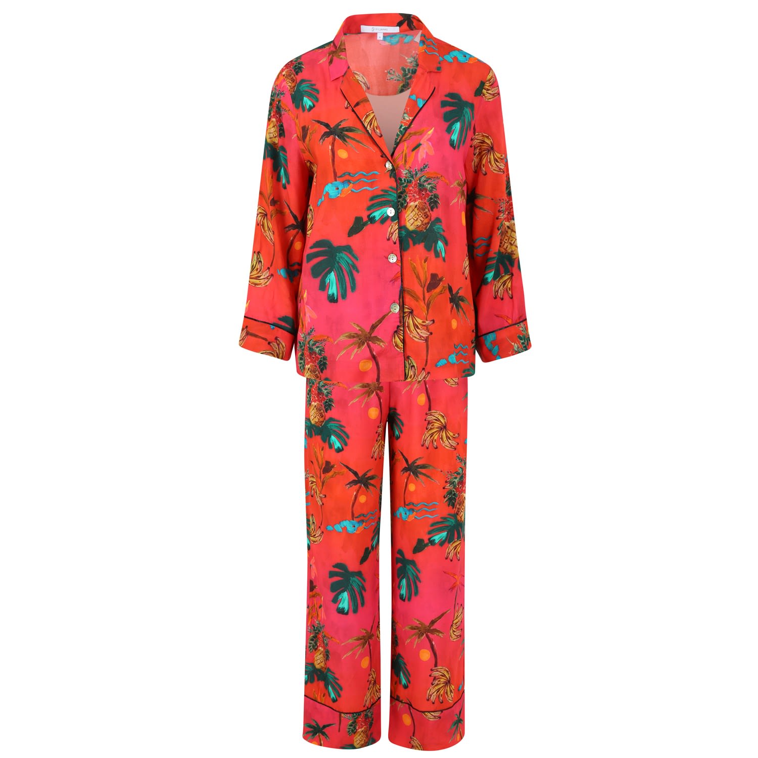 Women’s Pink / Purple Aloha Long Pajama Set Small Gg Pyjamas