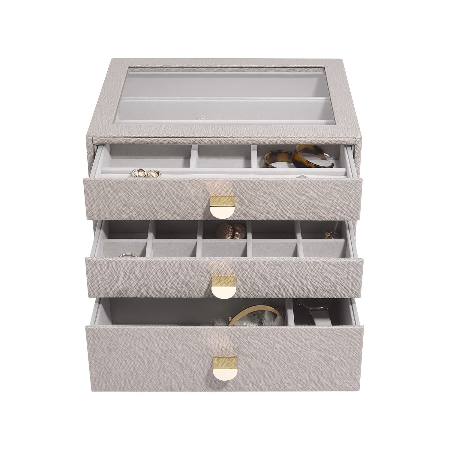 Stackers Women's Neutrals  Taupe Classic Jewelry Box With Drawers In Gray