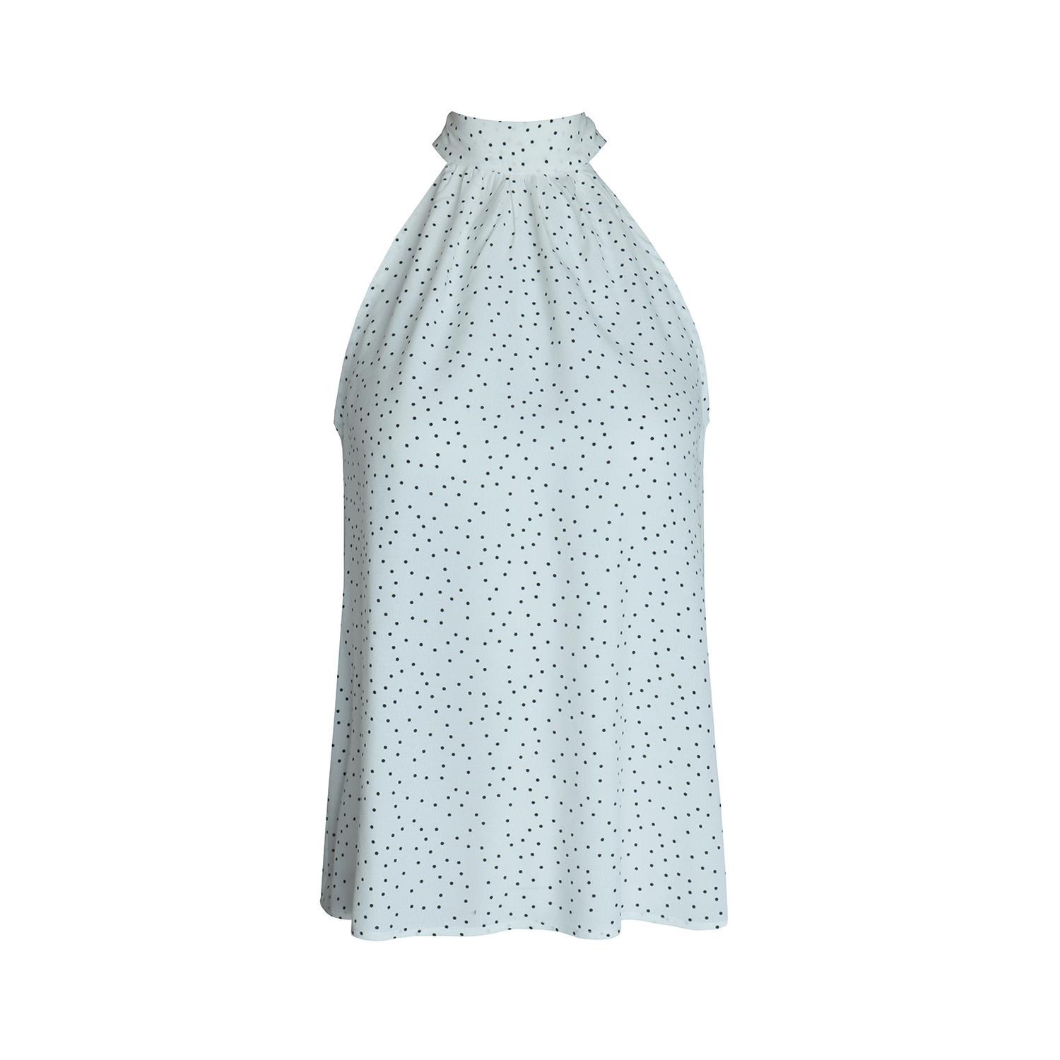 2kstyle Women's Ivana Gathered Tie-detailed Polka Dot Viscose Blouse - White In Blue