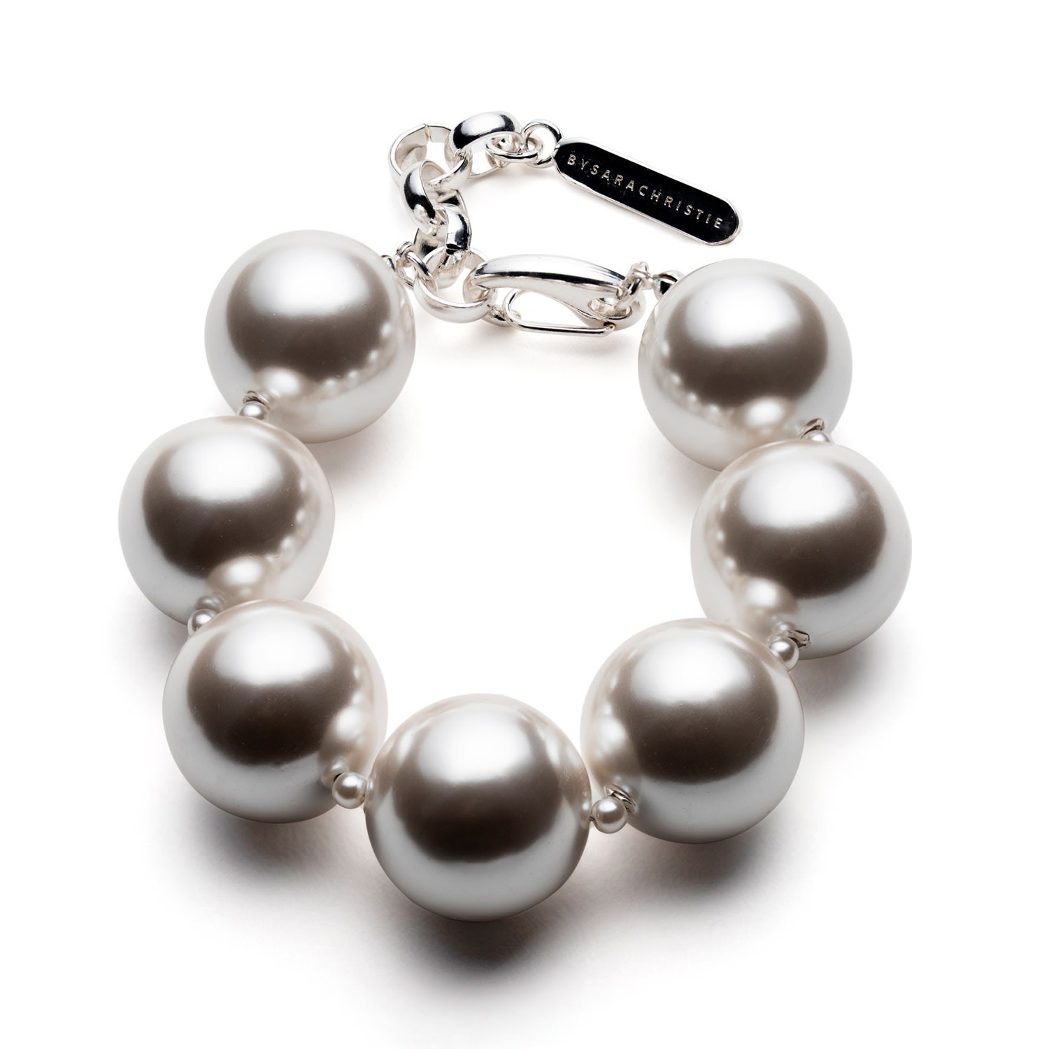 Bysarachristie Women's Neutrals The Duchess - Bracelet - Grande - Pearl