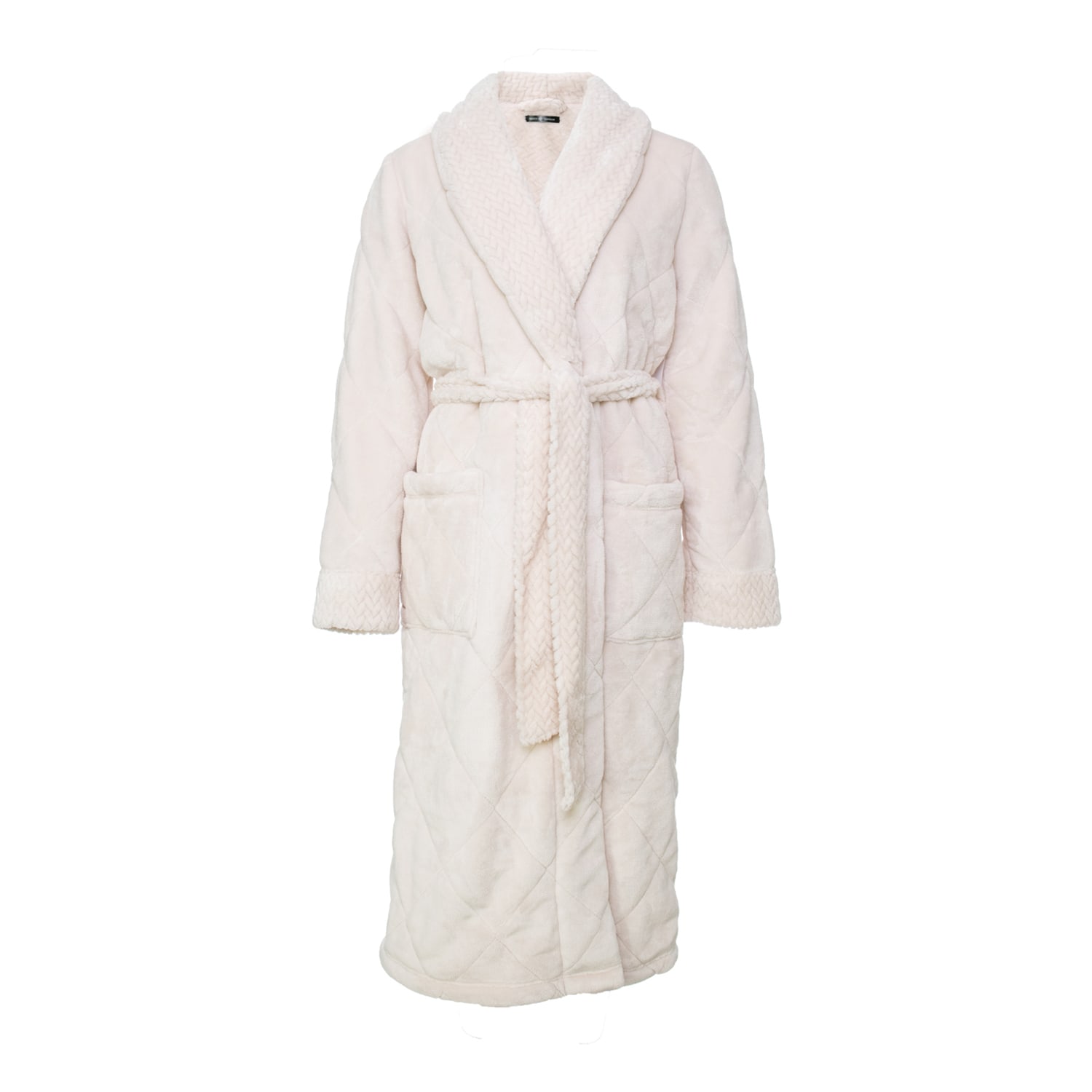 Pretty You Women's Pink / Purple Quilted Velour Robe In Powder Puff In White