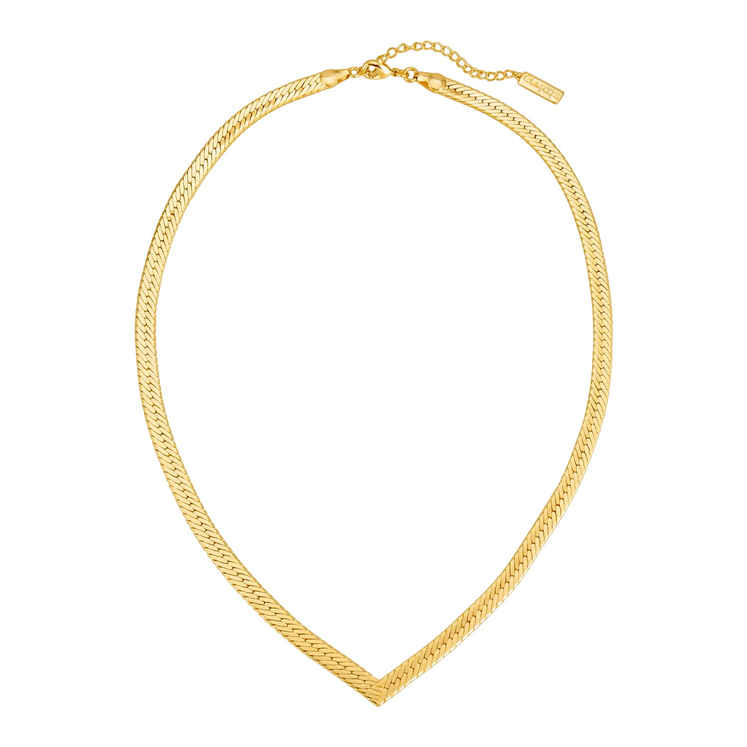 Women’s Gold Chevron Herringbone Necklace Glamrocks Jewelry