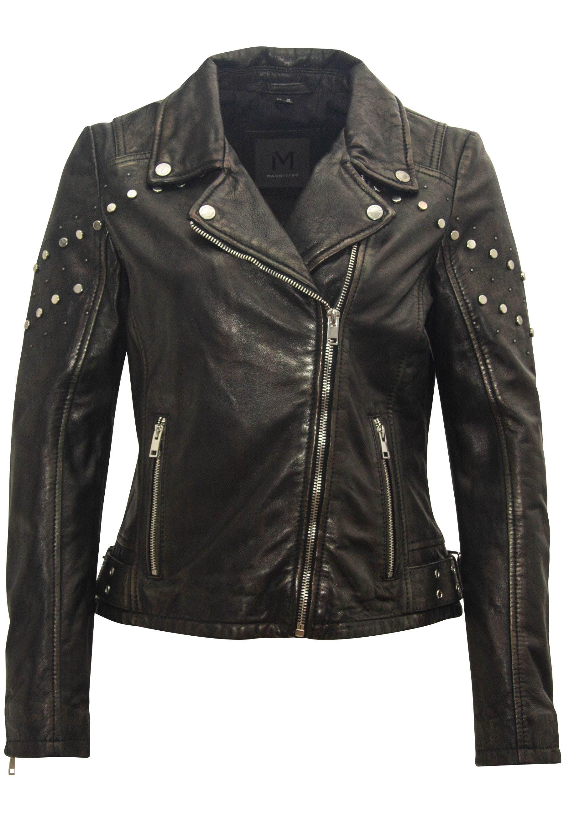 Mauritius Women's Danielle Rf Leather Jacket, Black In Black