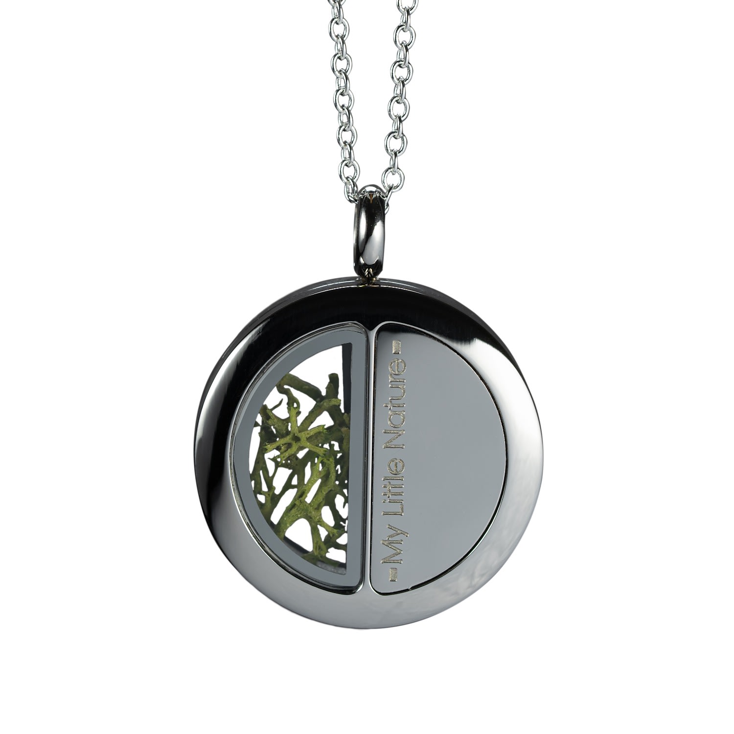 My Little Nature Women's Green / Silver Artisan Necklace With Real Green Moss – Handmade Botanical Jewelry, Forest-in In Multi