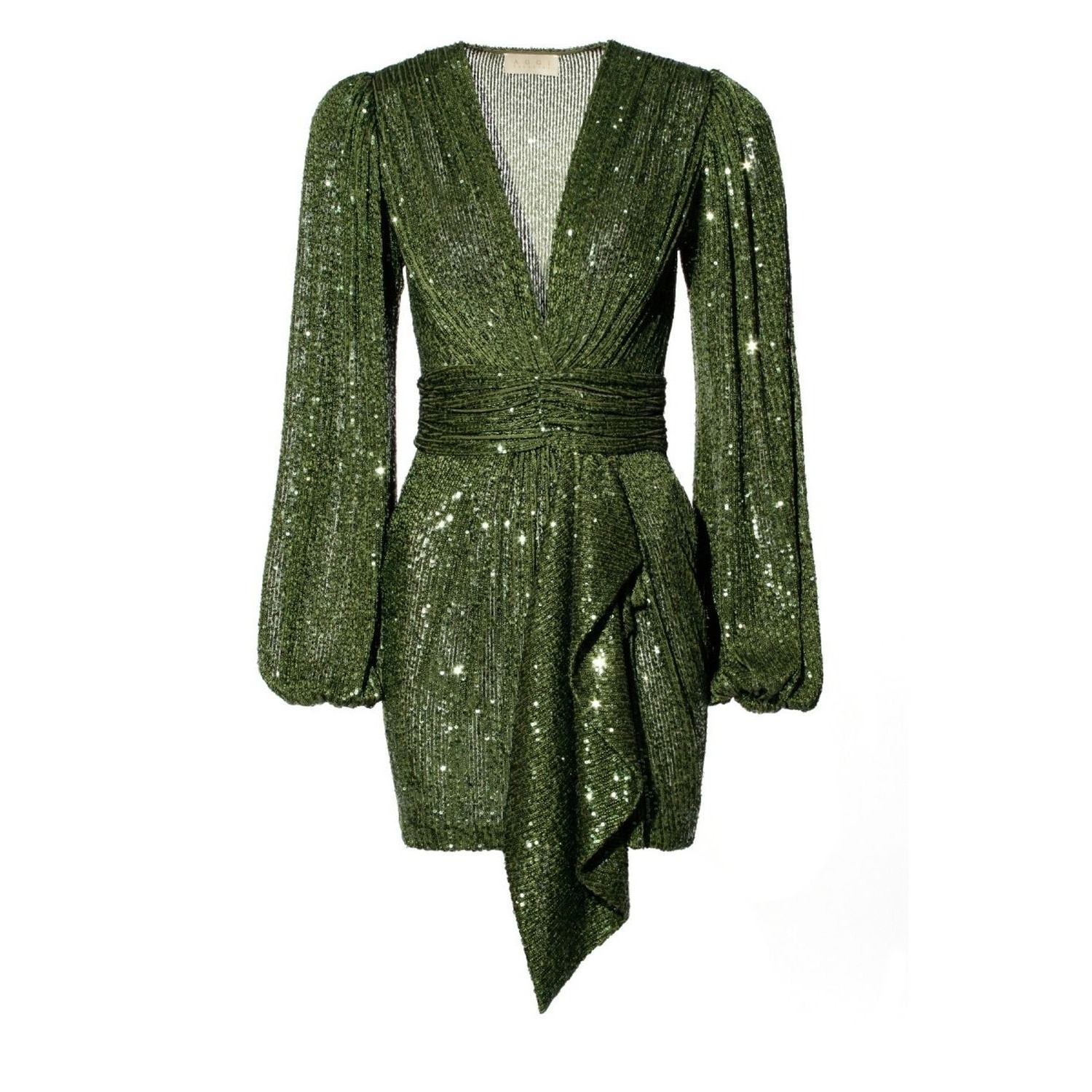 attico green sequin dress Exclusive 2018 Attico for Luisaviaroma Gold Sequin Wrapped Plunging Mi –  Shrimpton Couture main image 0