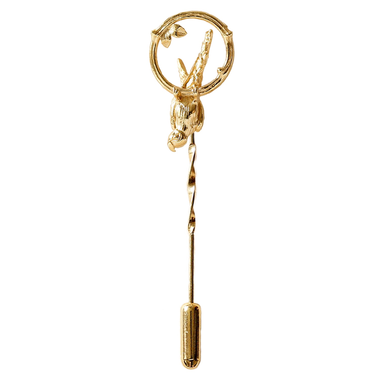 Lee Renee Men's Parakeet Tie Pin – Upside Down - Gold