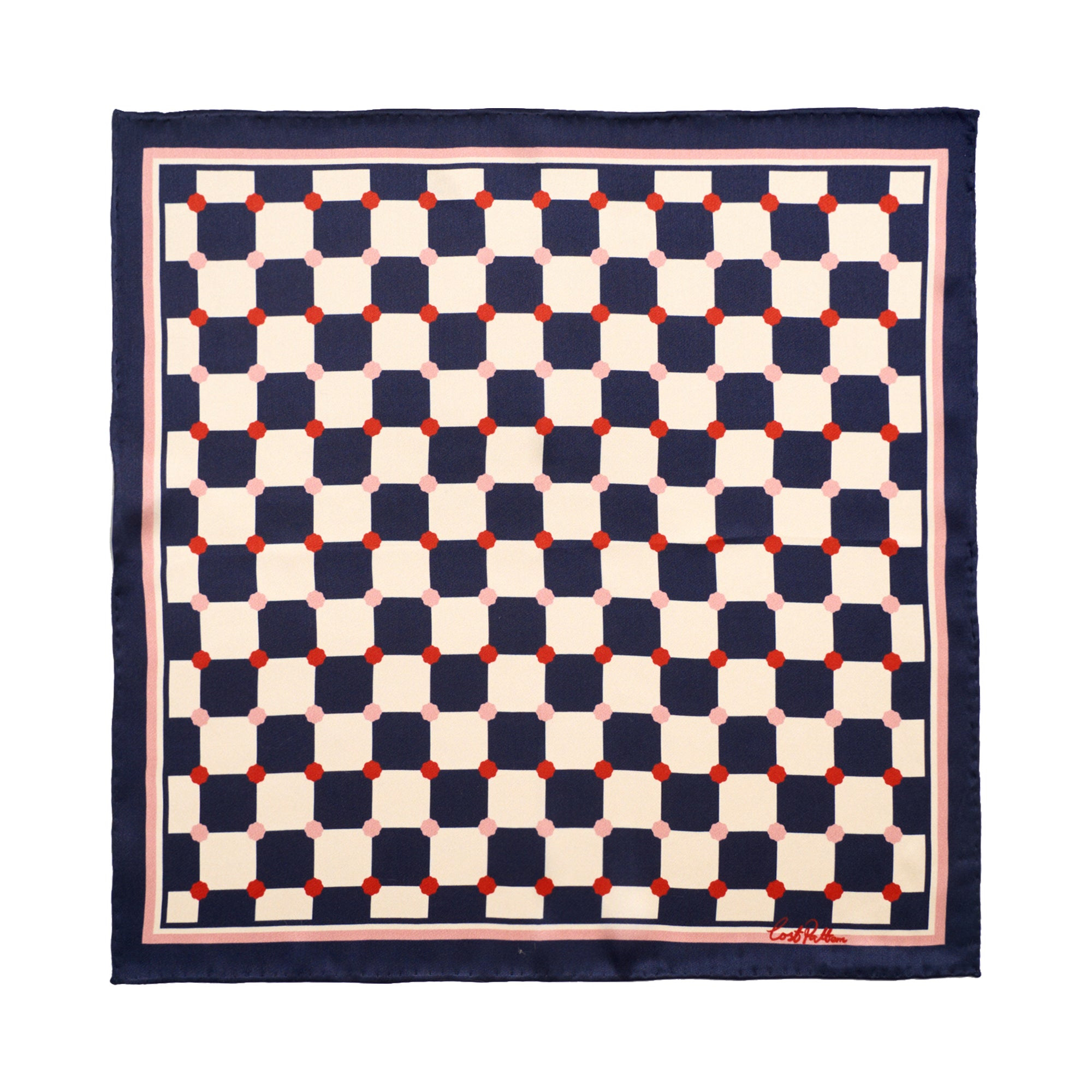 Lost Pattern Nyc Men's Checkerboard Silk Pocket Square - Blue In Blue