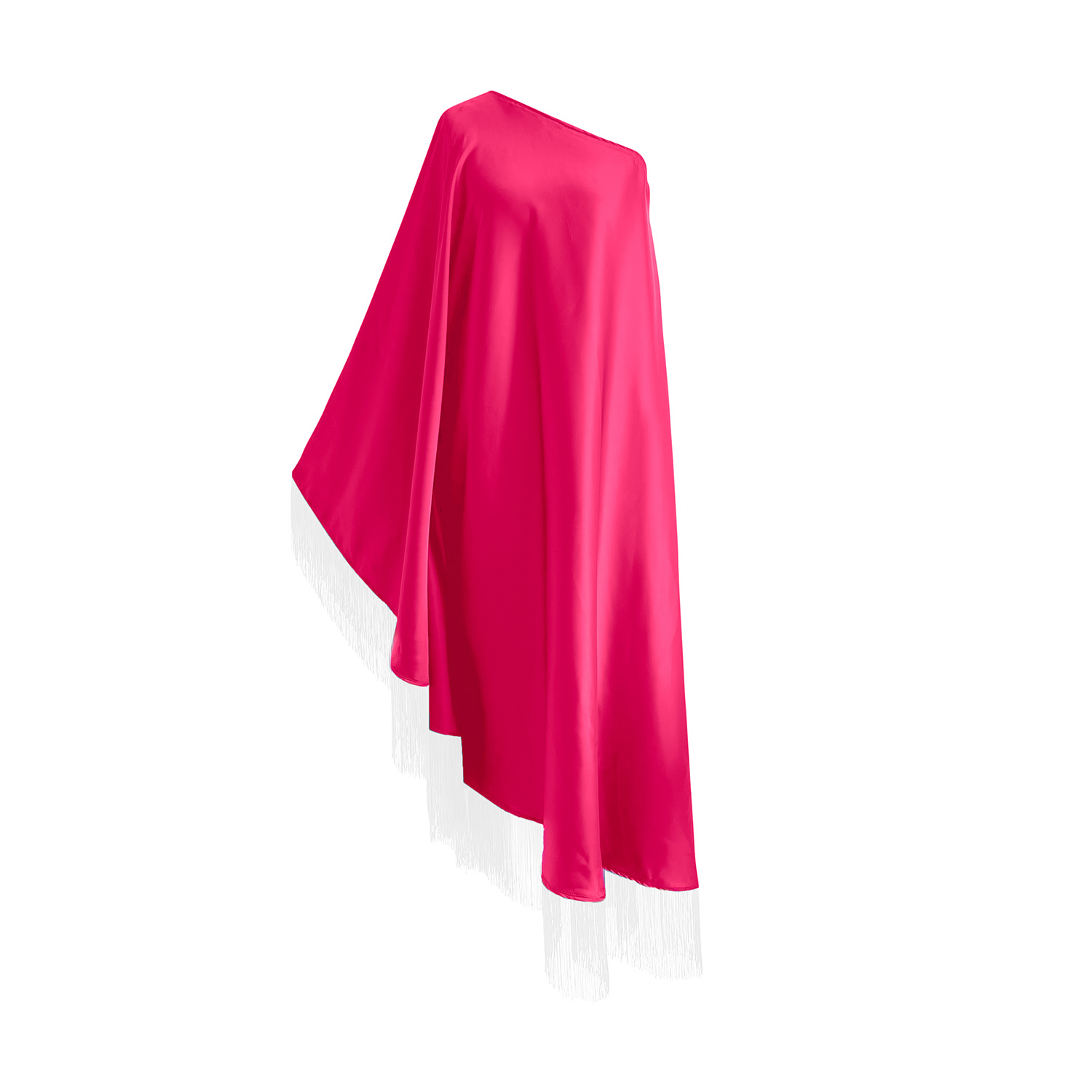Toma Women's Pink / White White Fringe Off Shoulder Red Fuchsia Dress In Multi