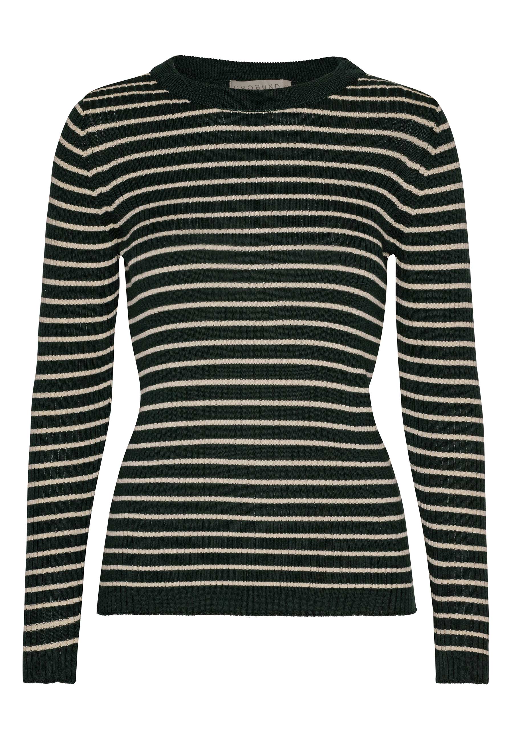 Women’s Grobund Hanna Rib Knit - The One In Dark Green With Stripes S