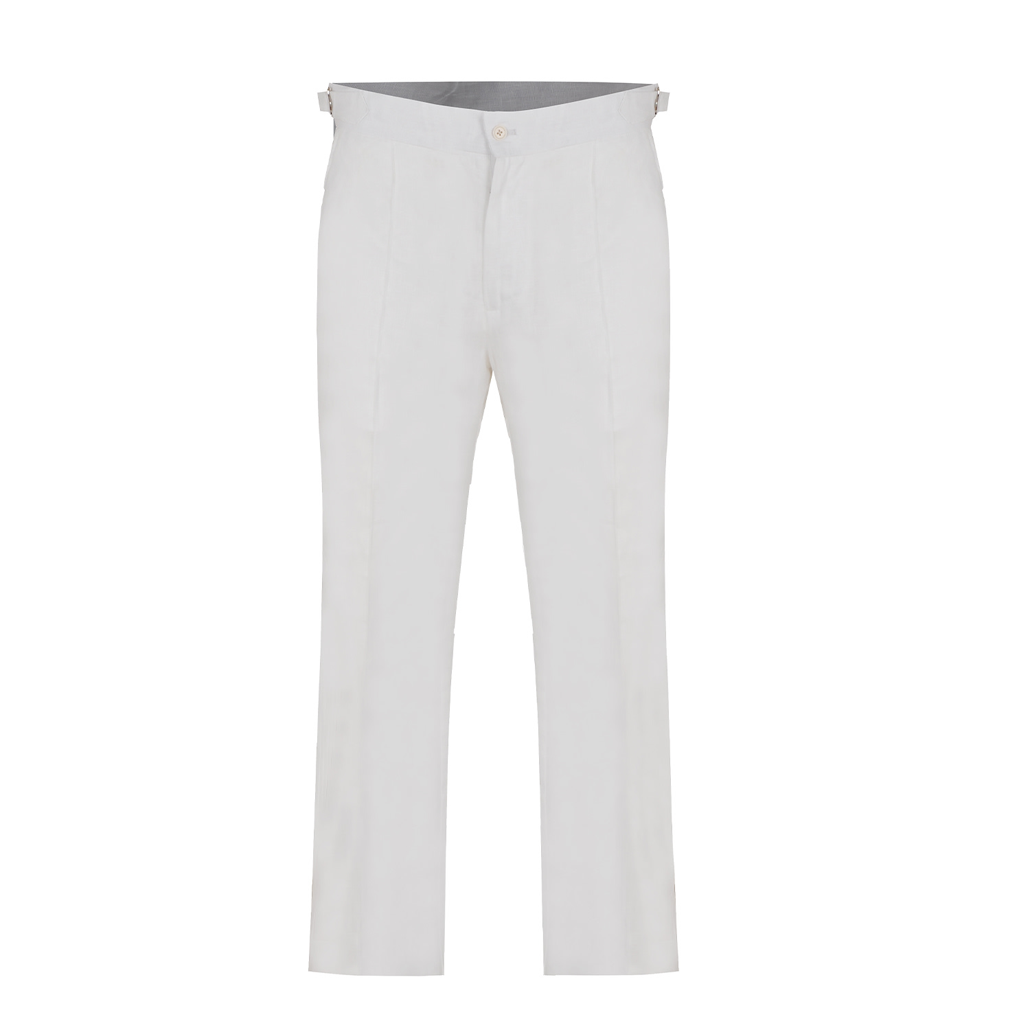 David Wej Men's Hugo Linen Trouser With Side Adjuster - White