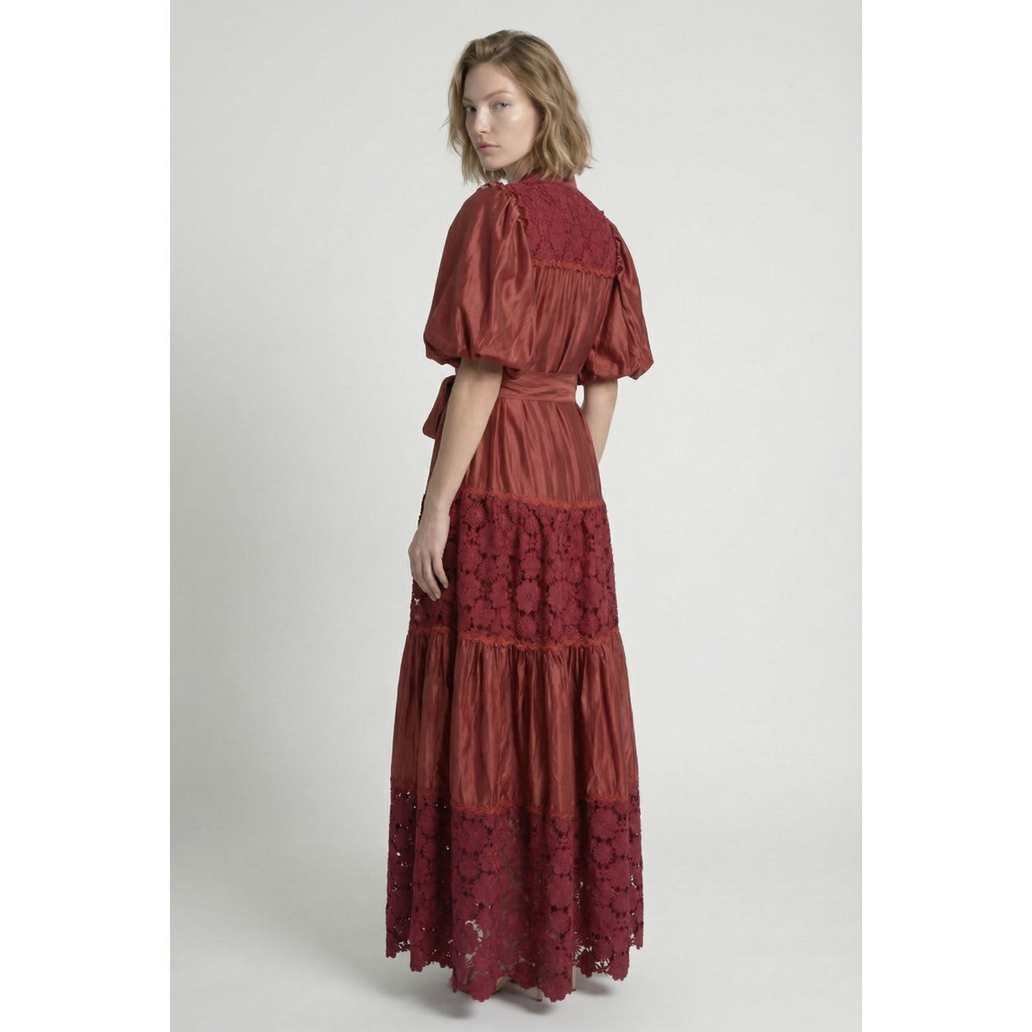 lace panel sleeve pleated dress Chiara White Lace Panel Pleated Midi Dress