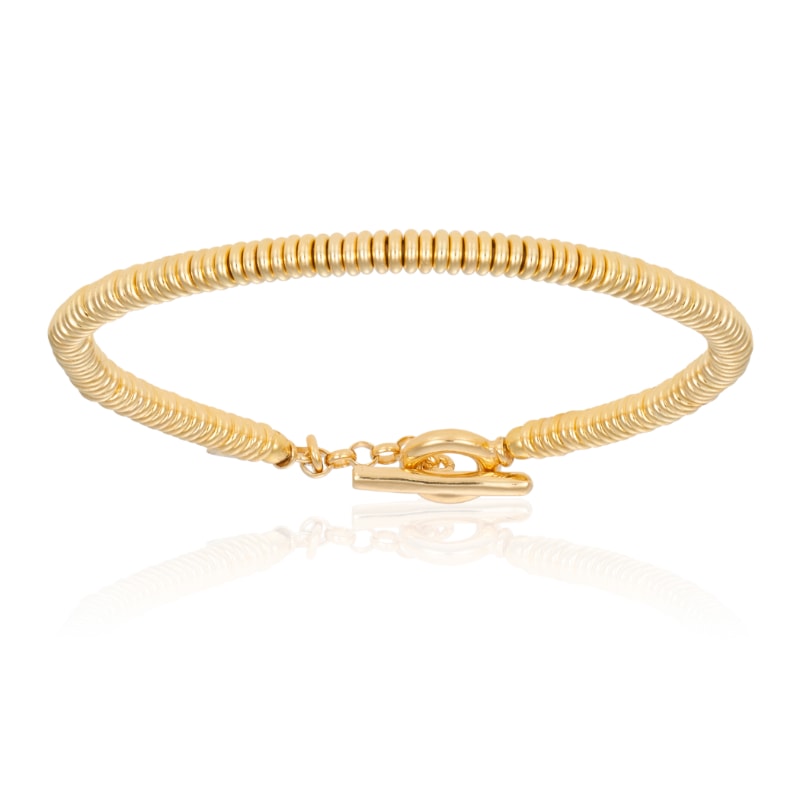 Men’s Yellow Gold Small Beaded Bracelet Unisex Double Bone Bracelets