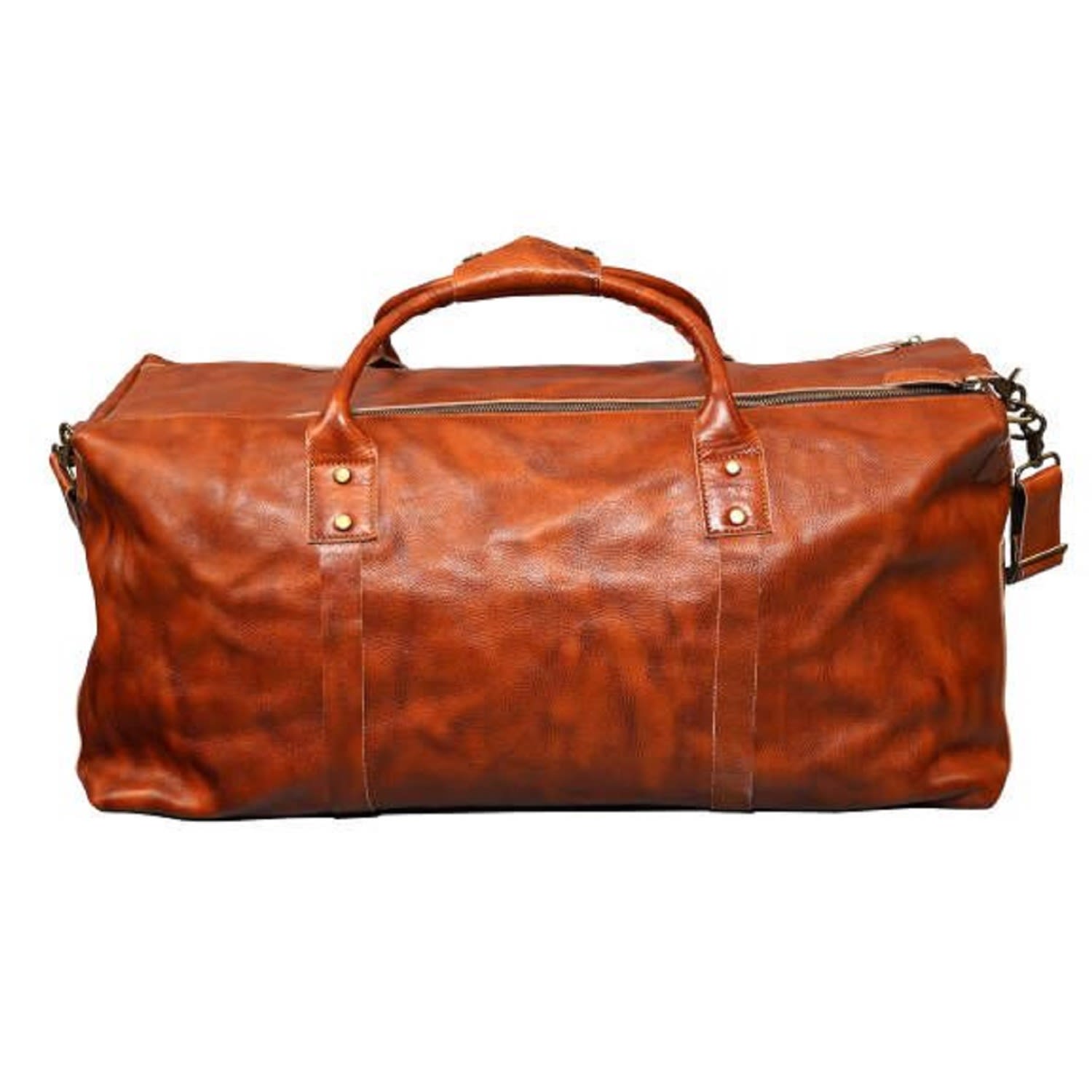 Women’s Yellow / Orange Genuine Leather Holdall Luggage Bag - Tangerine Touri