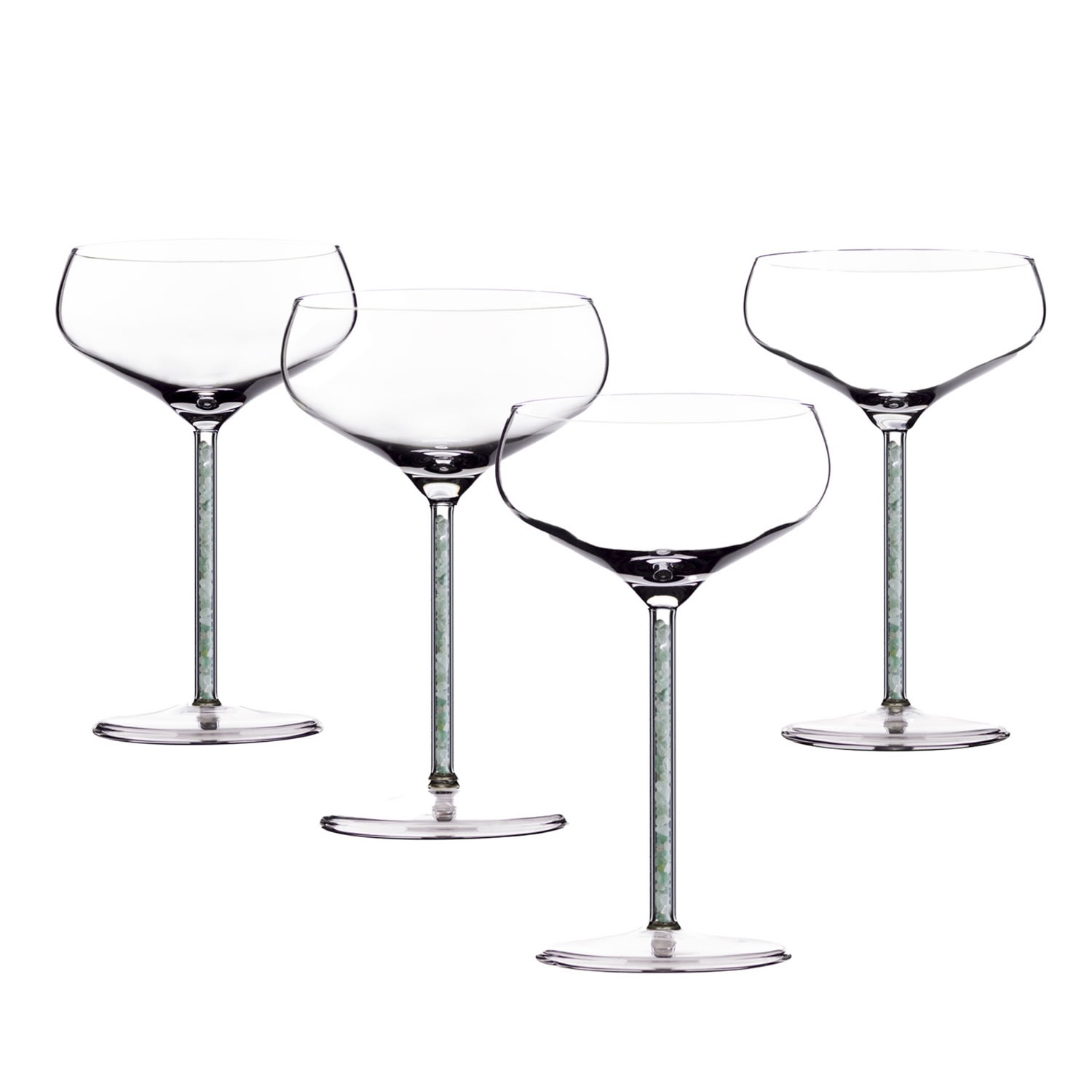 Greatfool Champagne Cocktail Coupe - Green Aventurine - Four Piece