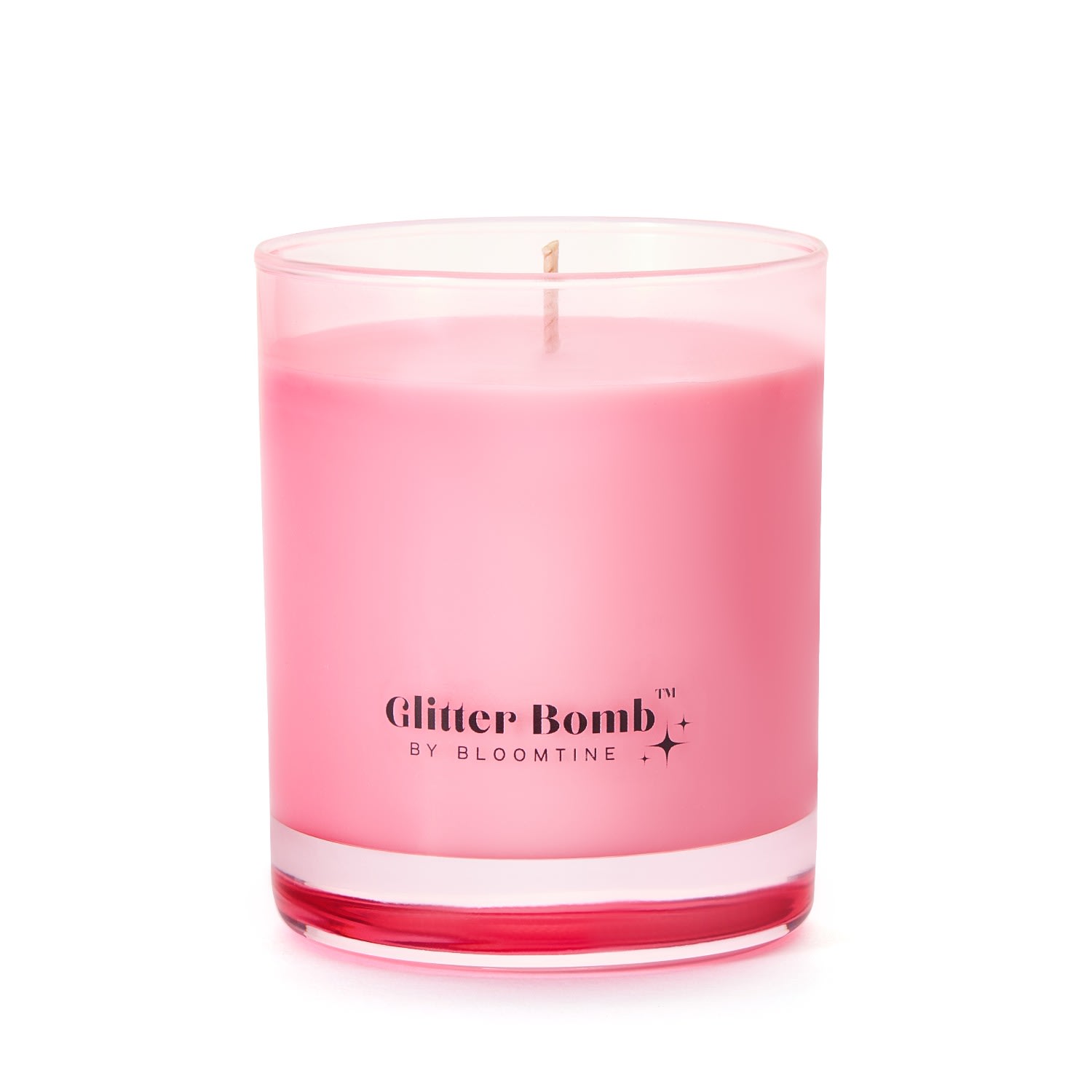 Bloomtine | Earth Angel Hq Pink / Purple Pink Cosmos - Glitter Bomb™ Luxury Gift Candle In Blackcurrant, Vanilla & Jasmine 230g In Pink/purple